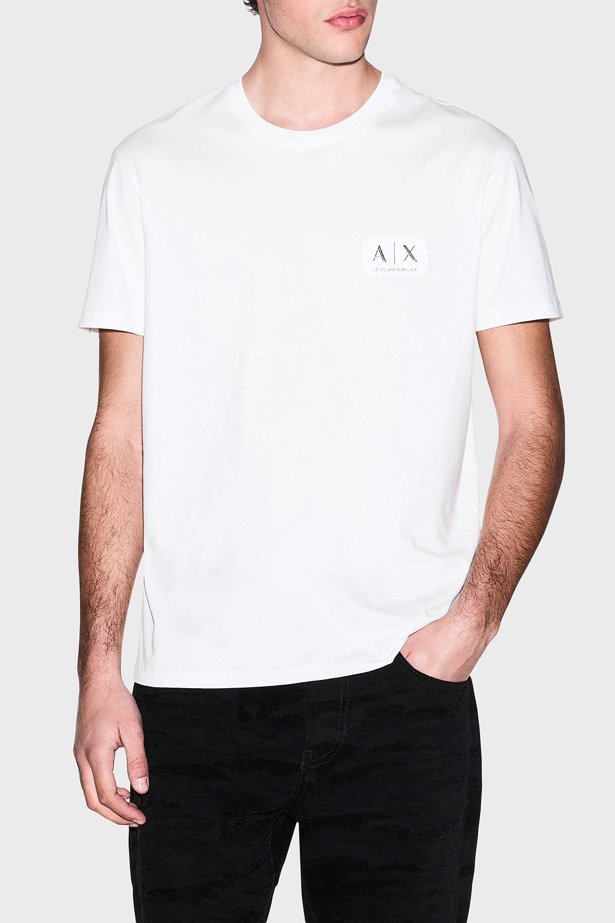 Armani Exchange Logolu Pamuklu Regular Fit Bisiklet Yaka Erkek T Shirt XM002178 AF12308 U0009 Beyaz