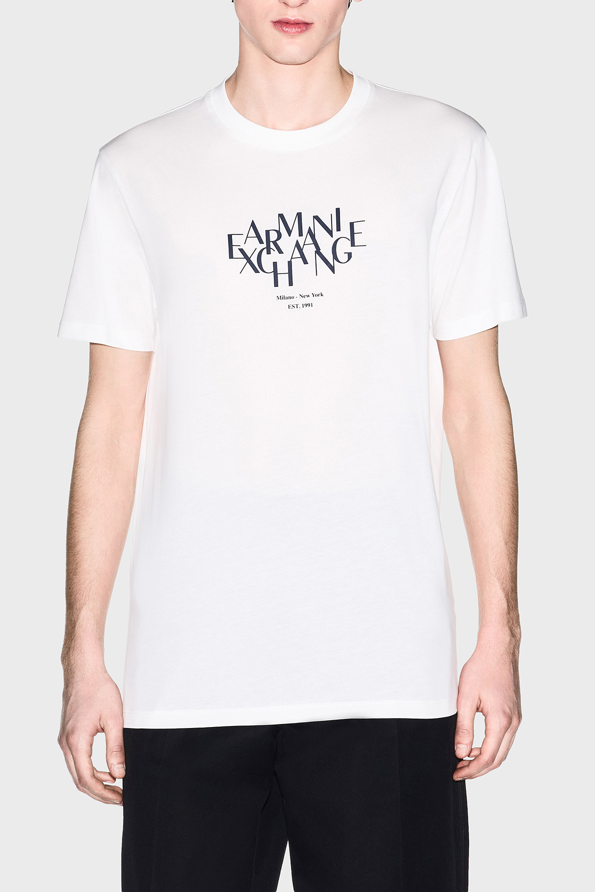 Armani Exchange Logolu Pamuklu Regular Fit Bisiklet Yaka Erkek T Shirt XM002782 AF10356 U0009 BEYAZ