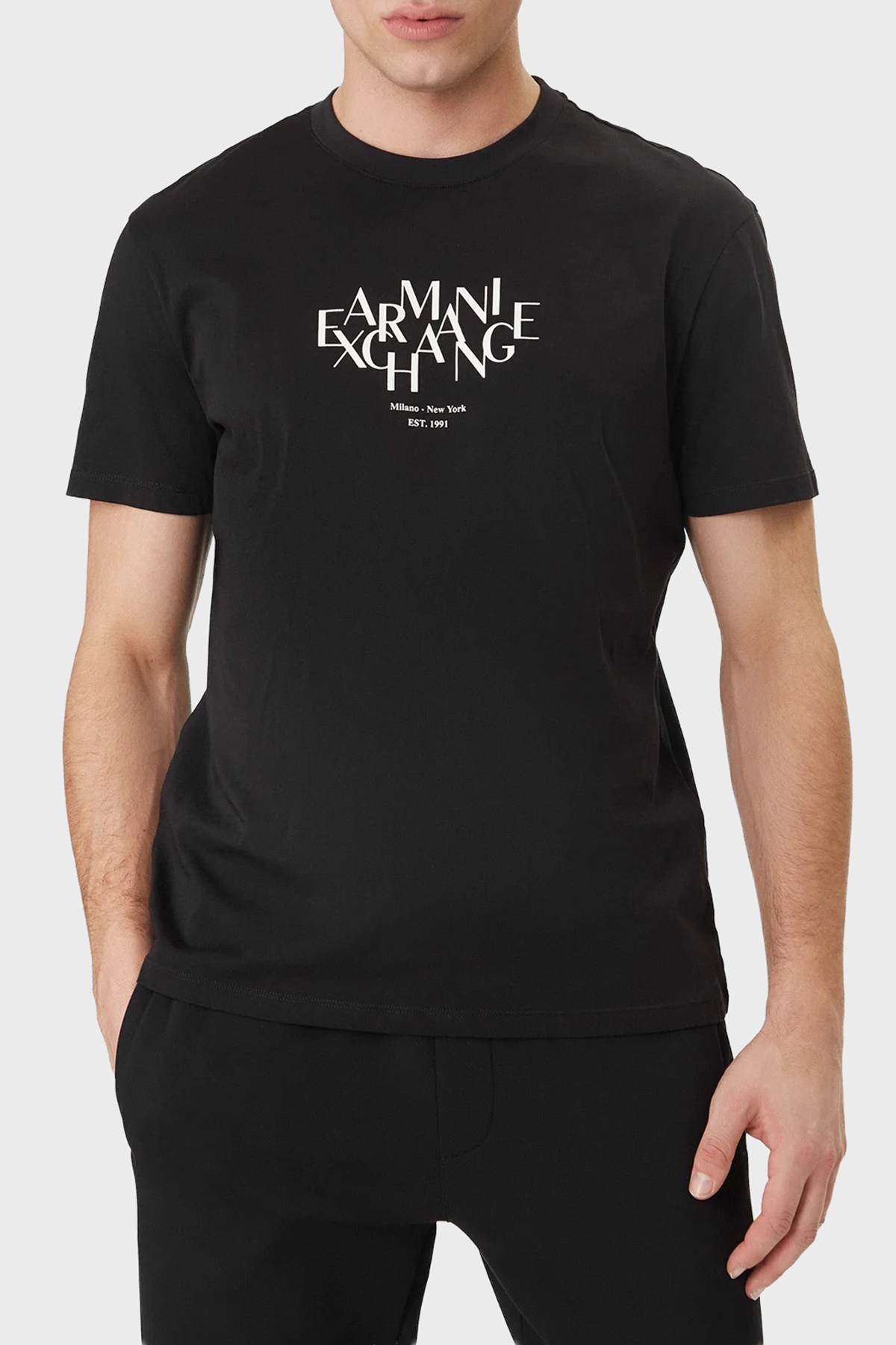 Armani Exchange Logolu Pamuklu Regular Fit Bisiklet Yaka Erkek T Shirt XM002782 AF10356 UC001 SİYAH