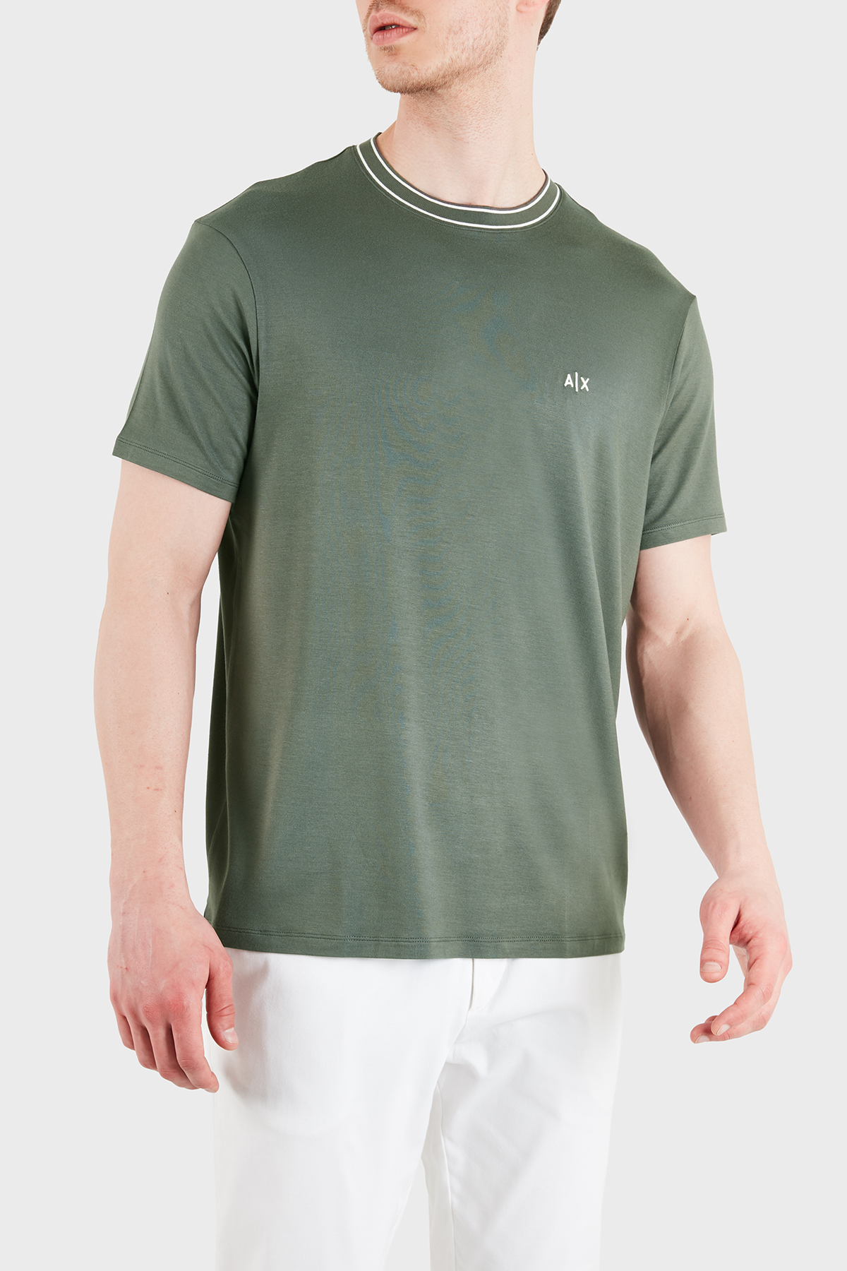 Armani Exchange Logolu Regular Fit Bisiklet Yaka Erkek T Shirt XM002484 AF21936 U8144 HAKİ