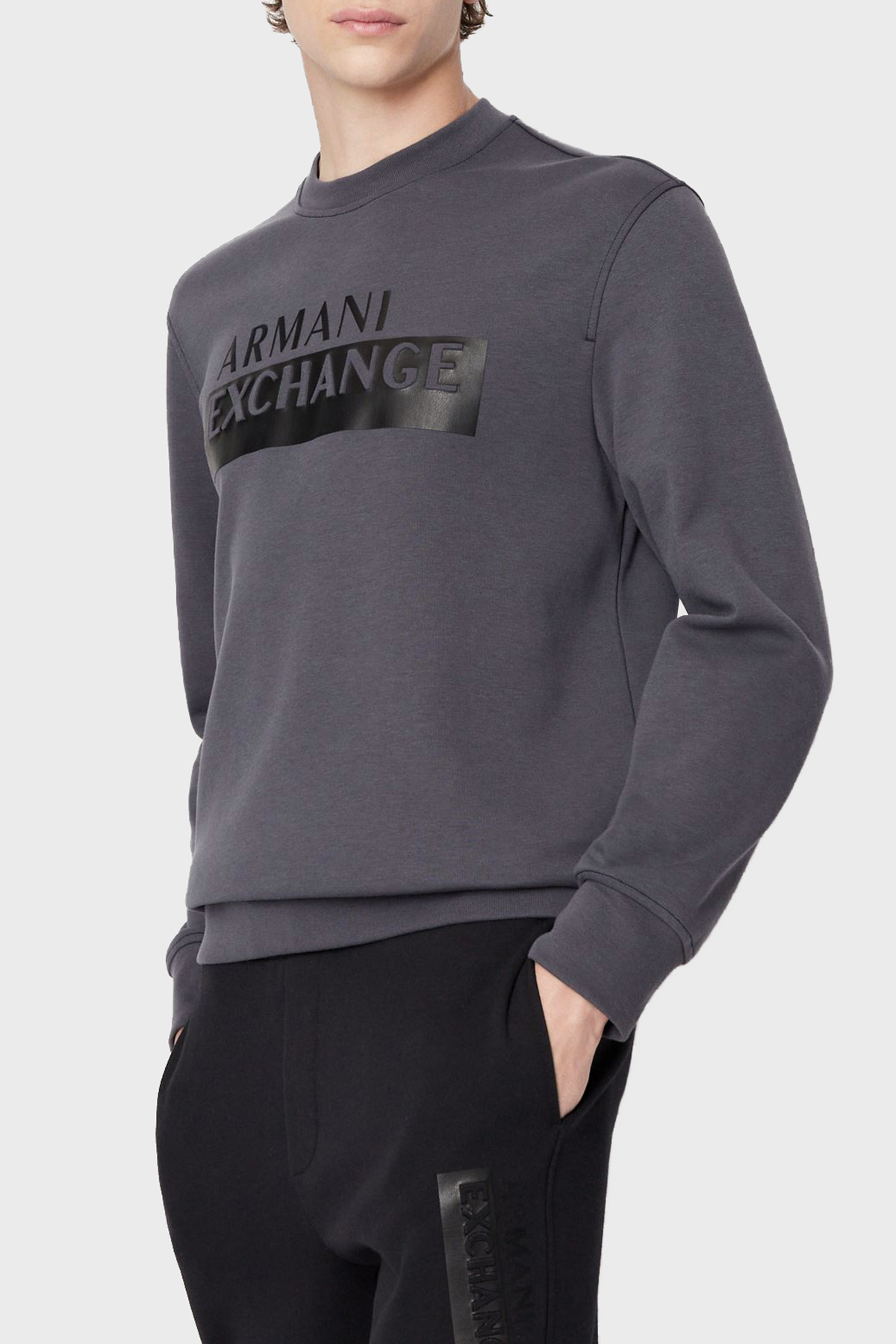 Armani Exchange Logolu Regular Fit Bisiklet Yaka Pamuklu Erkek Sweat 6LZMBE ZJCAZ 1978 ANTRASİT