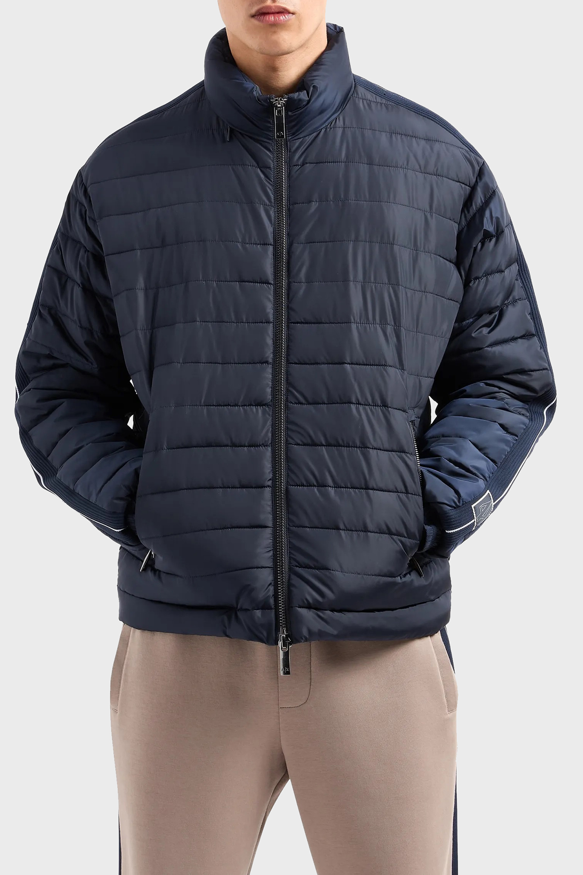 Armani Exchange Logolu Regular Fit Dik Yaka Erkek Mont 6DZB37 ZN4XZ 1510 LACİVERT