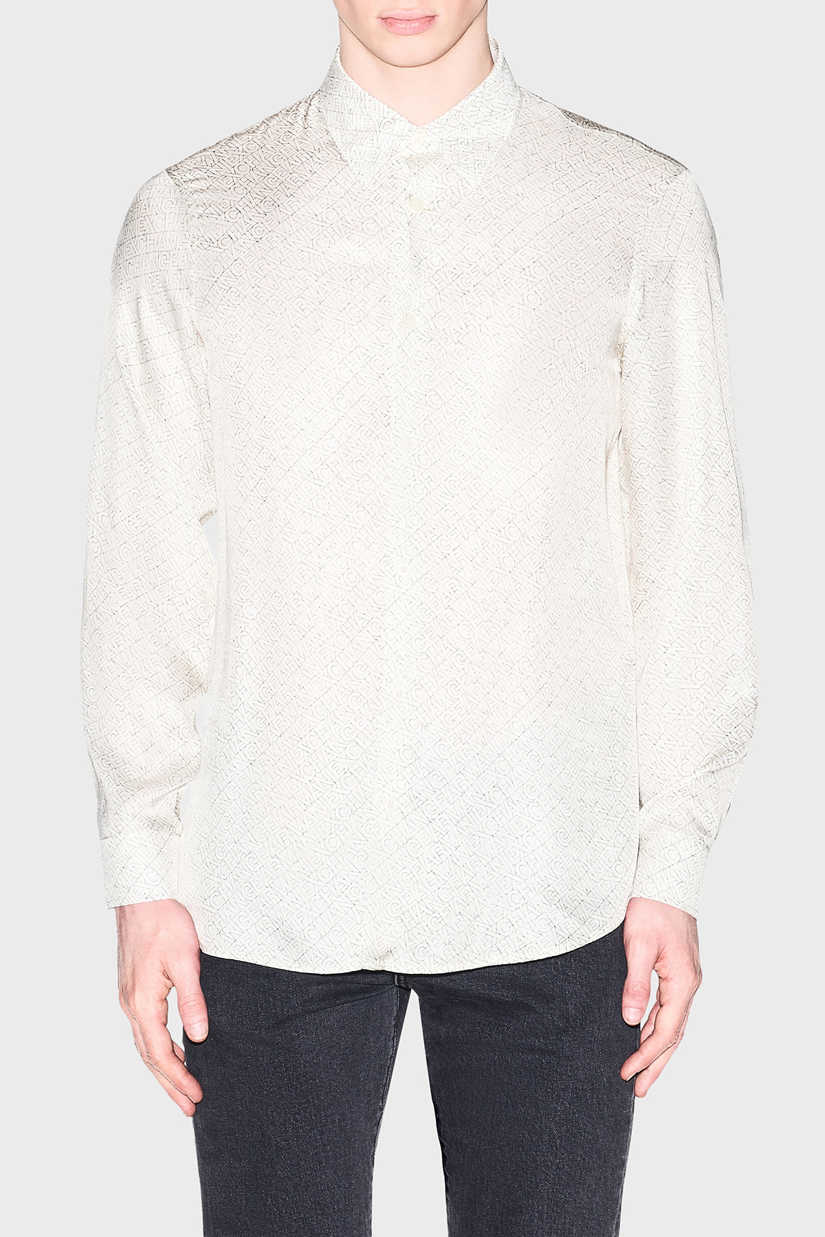 Armani Exchange Logolu Regular Fit Uzun Kollu Erkek Gömlek XM002280 AF13235 F1172 Bej