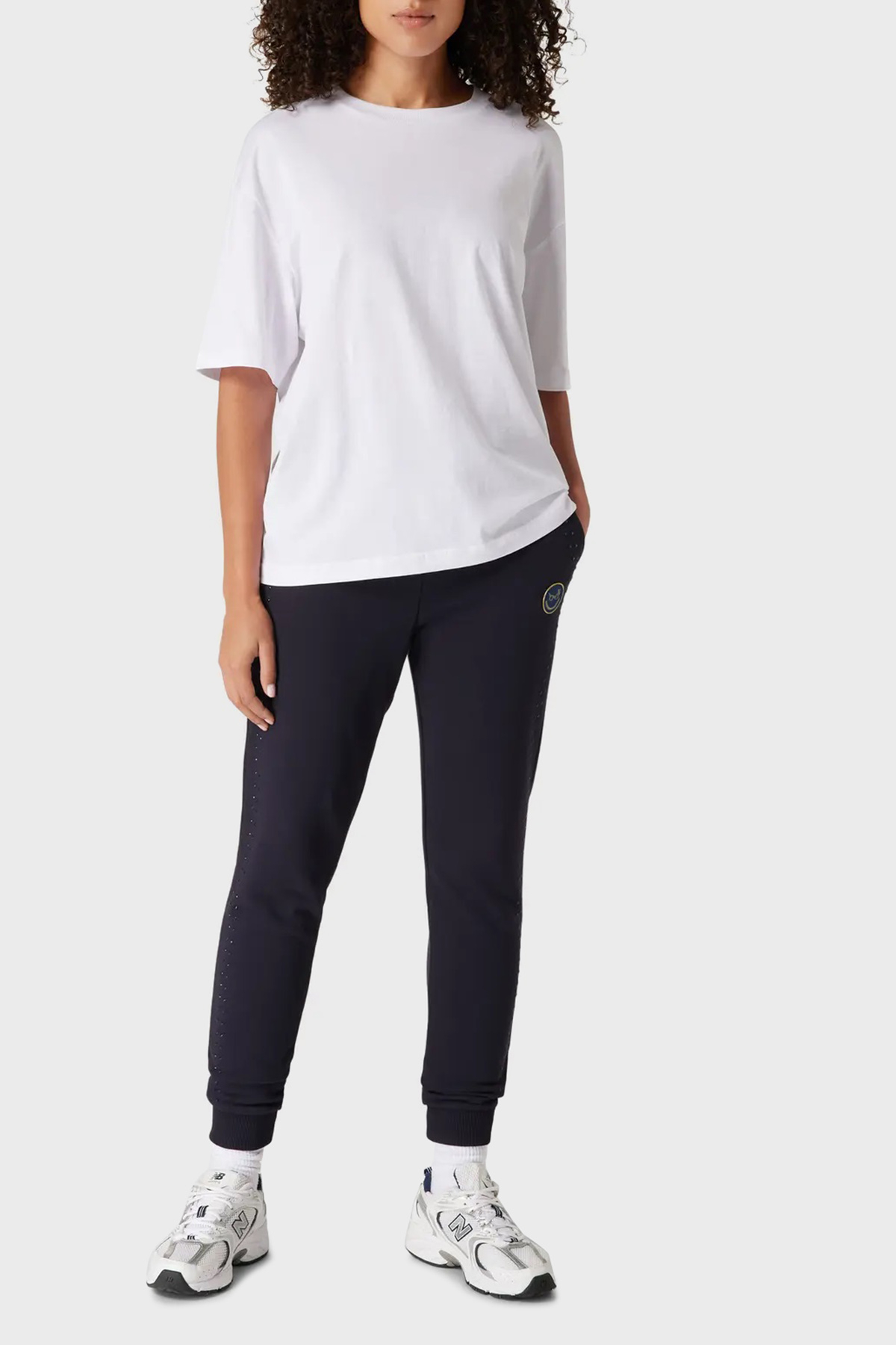 Armani Exchange Logolu Slim Fit Belden Bağlamalı Pamuklu Kadın Pantolon 6LYPAF YJ6PZ 1593 LACİVERT
