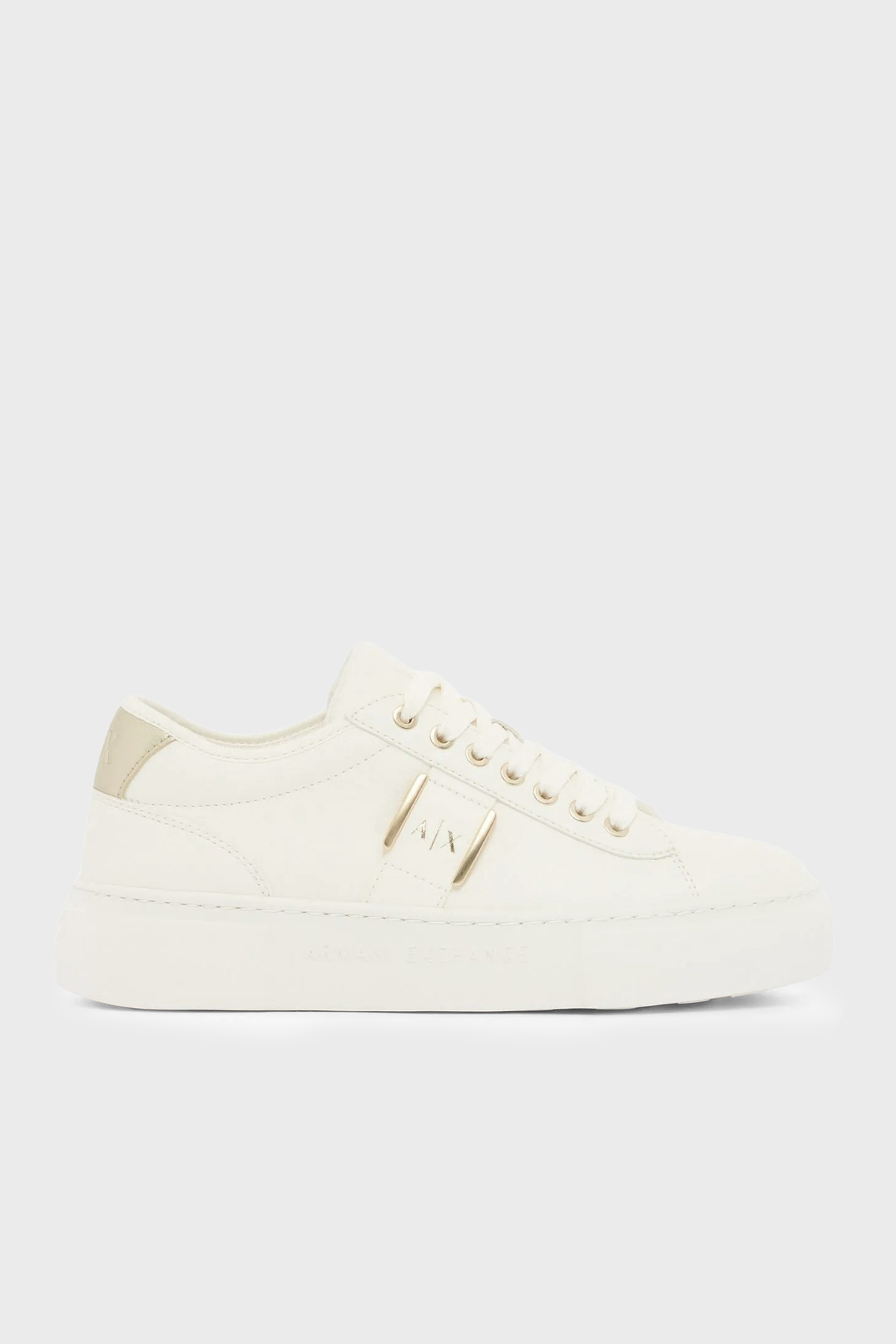 Armani Exchange Logolu Sneaker Kadın Ayakkabı XW002224 AF21429 MZ128 EKRU-GOLD