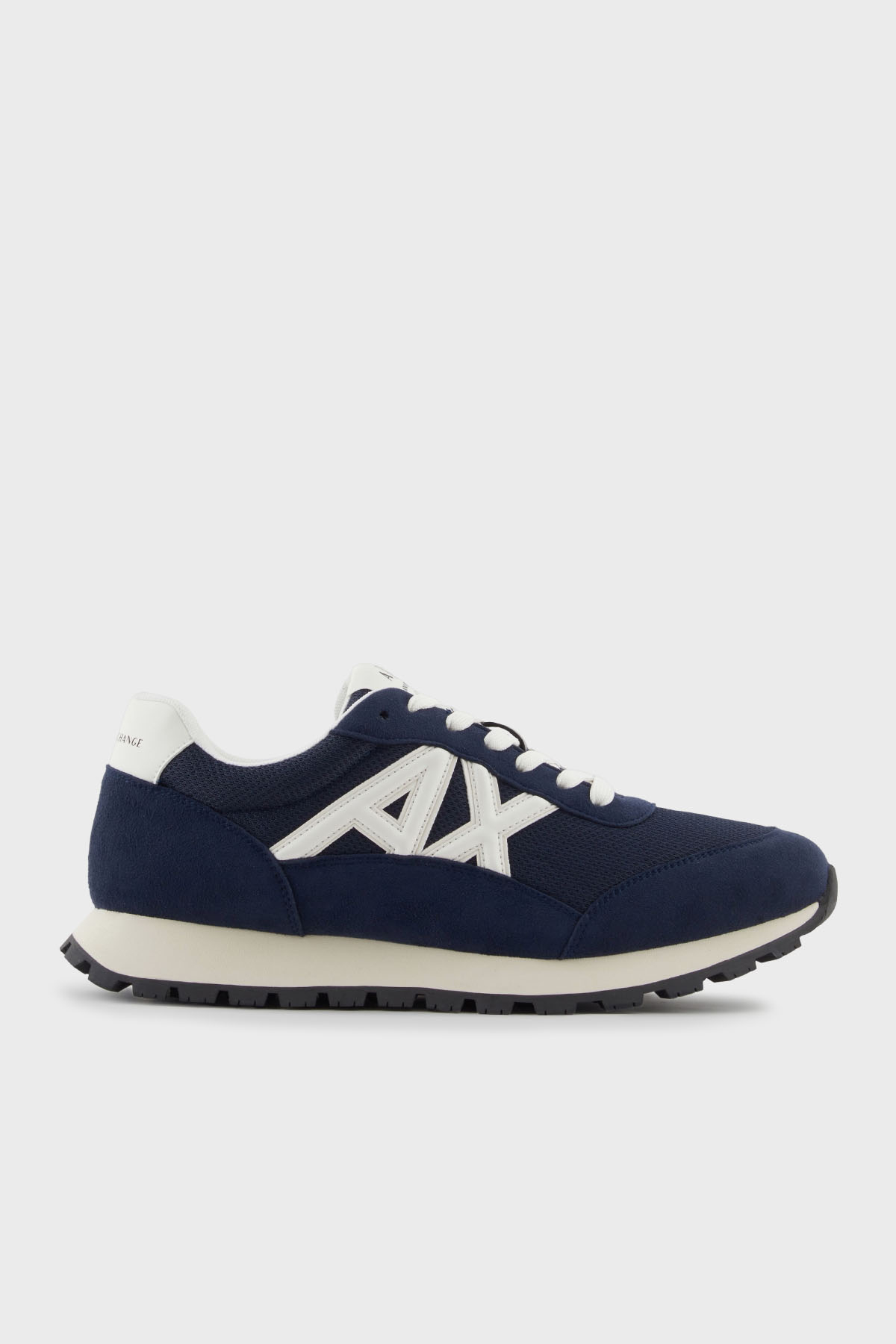 Armani Exchange Logolu Süet Detaylı Sneaker Erkek Ayakkabı XM001960 AF19388 MB005 LACİVERT-BEYAZ