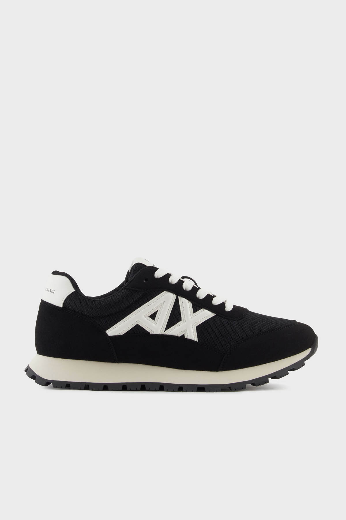Armani Exchange Logolu Süet Detaylı Sneaker Erkek Ayakkabı XM001960 AF19388 MC024 SİYAH-BEYAZ