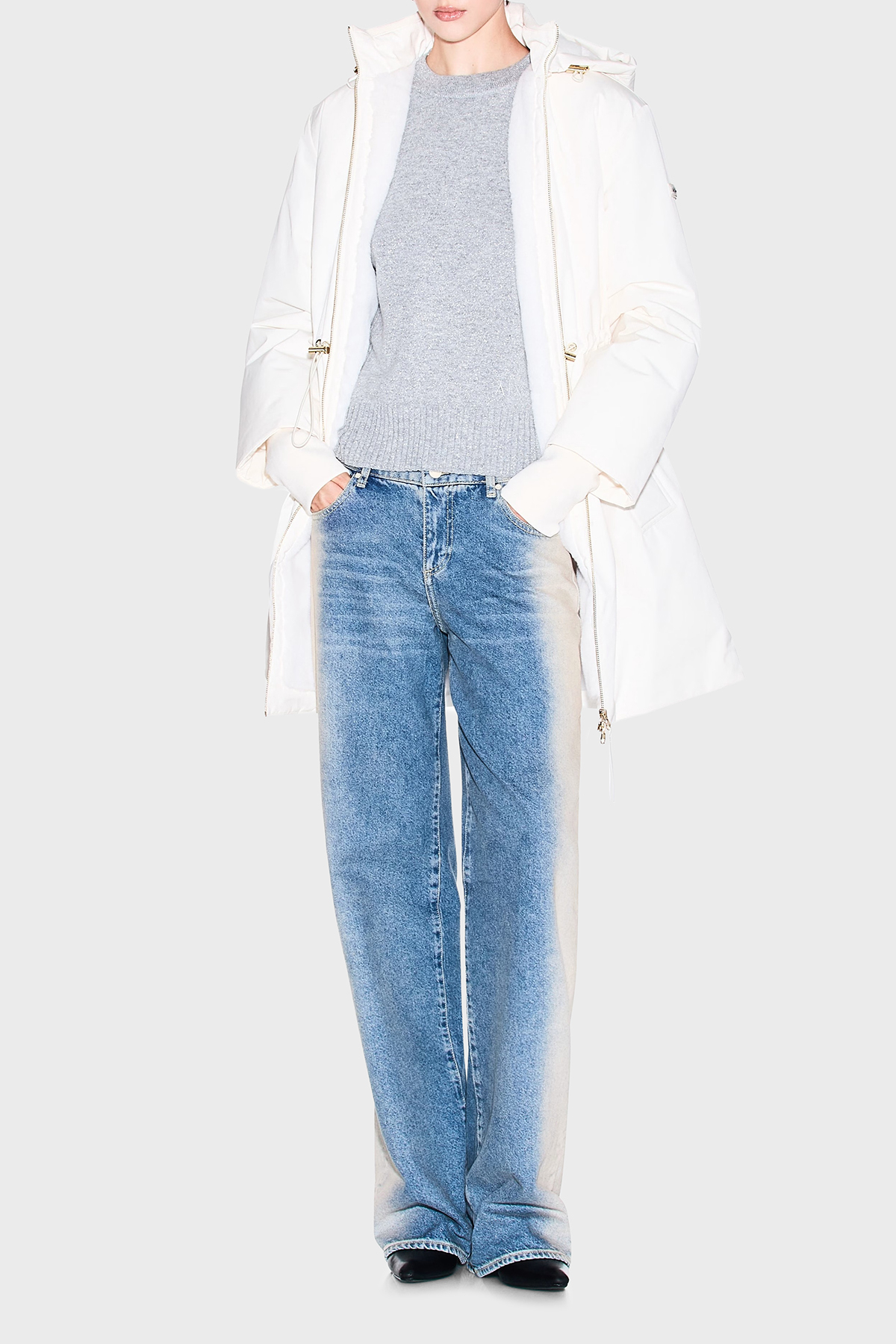 Armani Exchange Pamuk Karışımlı Relaxed Fit Kapüşonlu Kadın Parka XW000712 AF16215 U1003 EKRU