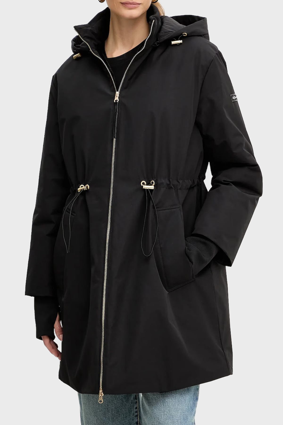 Armani Exchange Pamuk Karışımlı Relaxed Fit Kapüşonlu Kadın Parka XW000712 AF16215 UC001 SİYAH