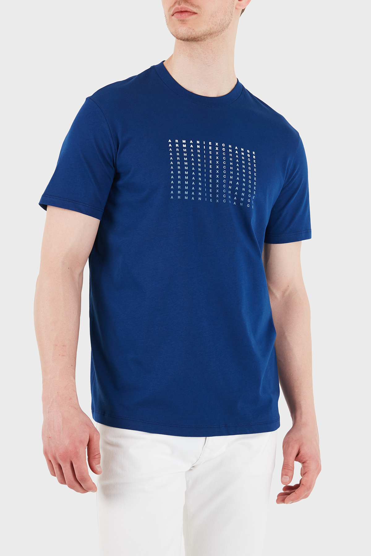 Armani Exchange Pamuklu Baskılı Bisiklet Yaka Erkek T Shirt XM002519 AF10334 UB131 SAKS