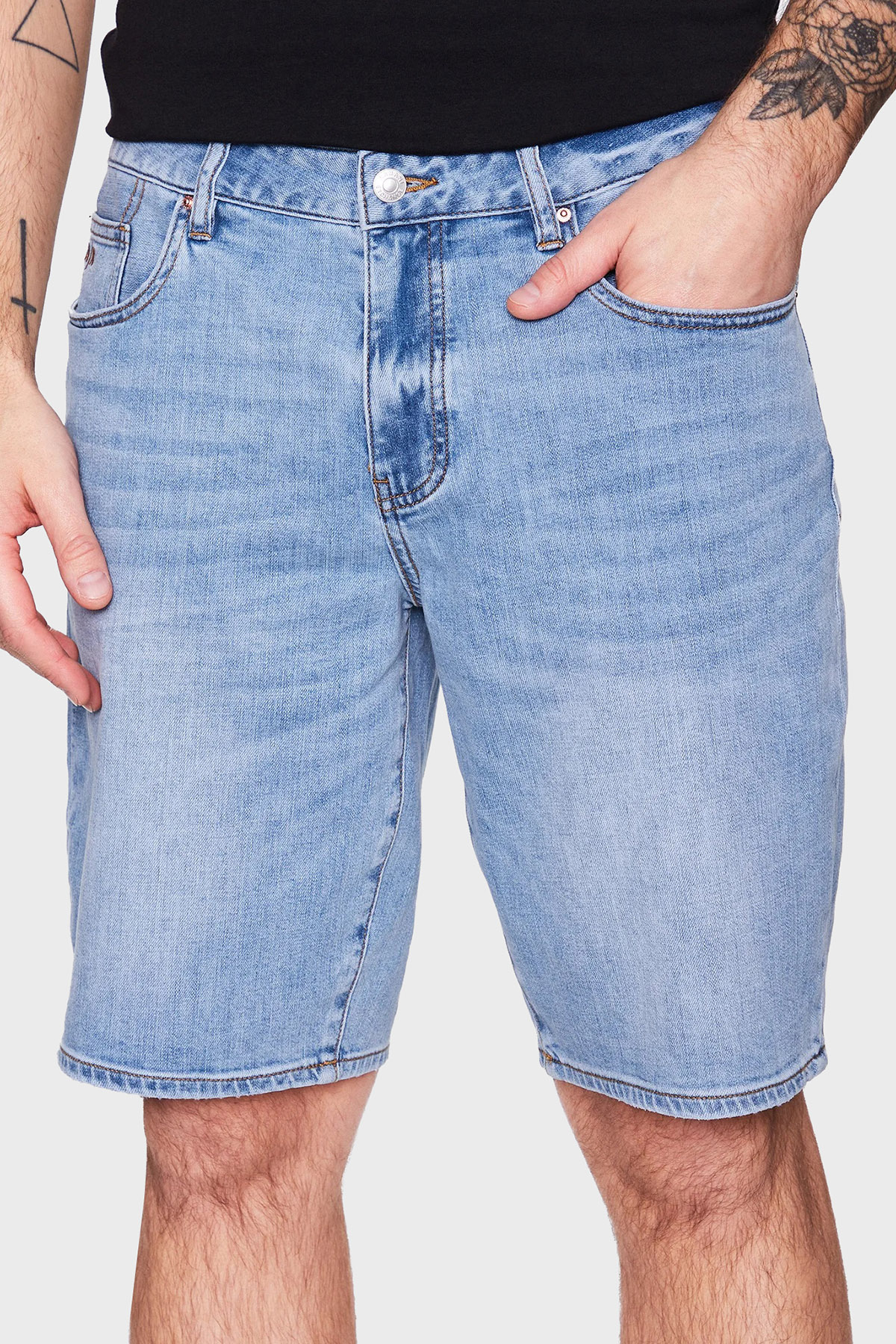 Armani Exchange Pamuklu Esnek Slim Fit Denim Erkek Bermuda 3RZJ65 Z3UGZ 1500 LACİVERT