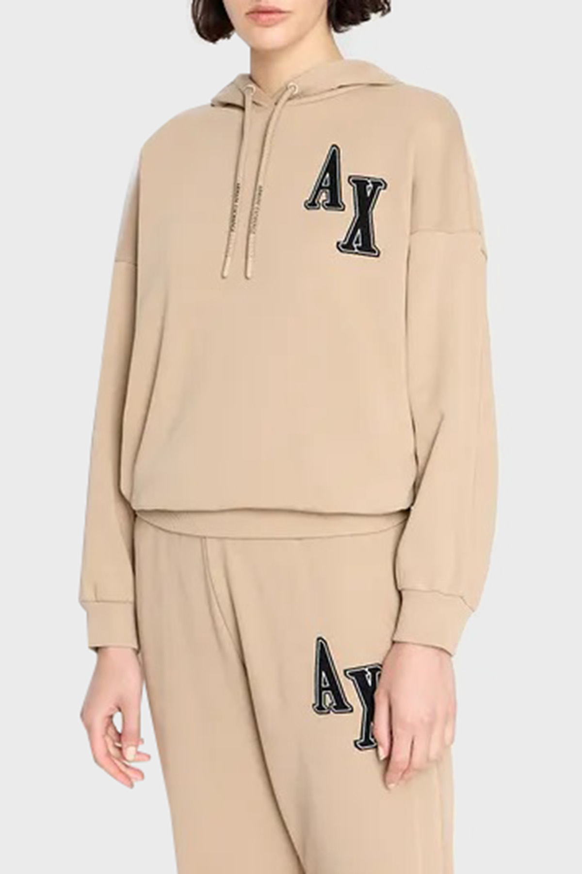 Armani Exchange Pamuklu Kapüşonlu Regular Fit Kadın Sweat 6RYM38 YJEBZ 0748 SÜTLÜ KAHVE