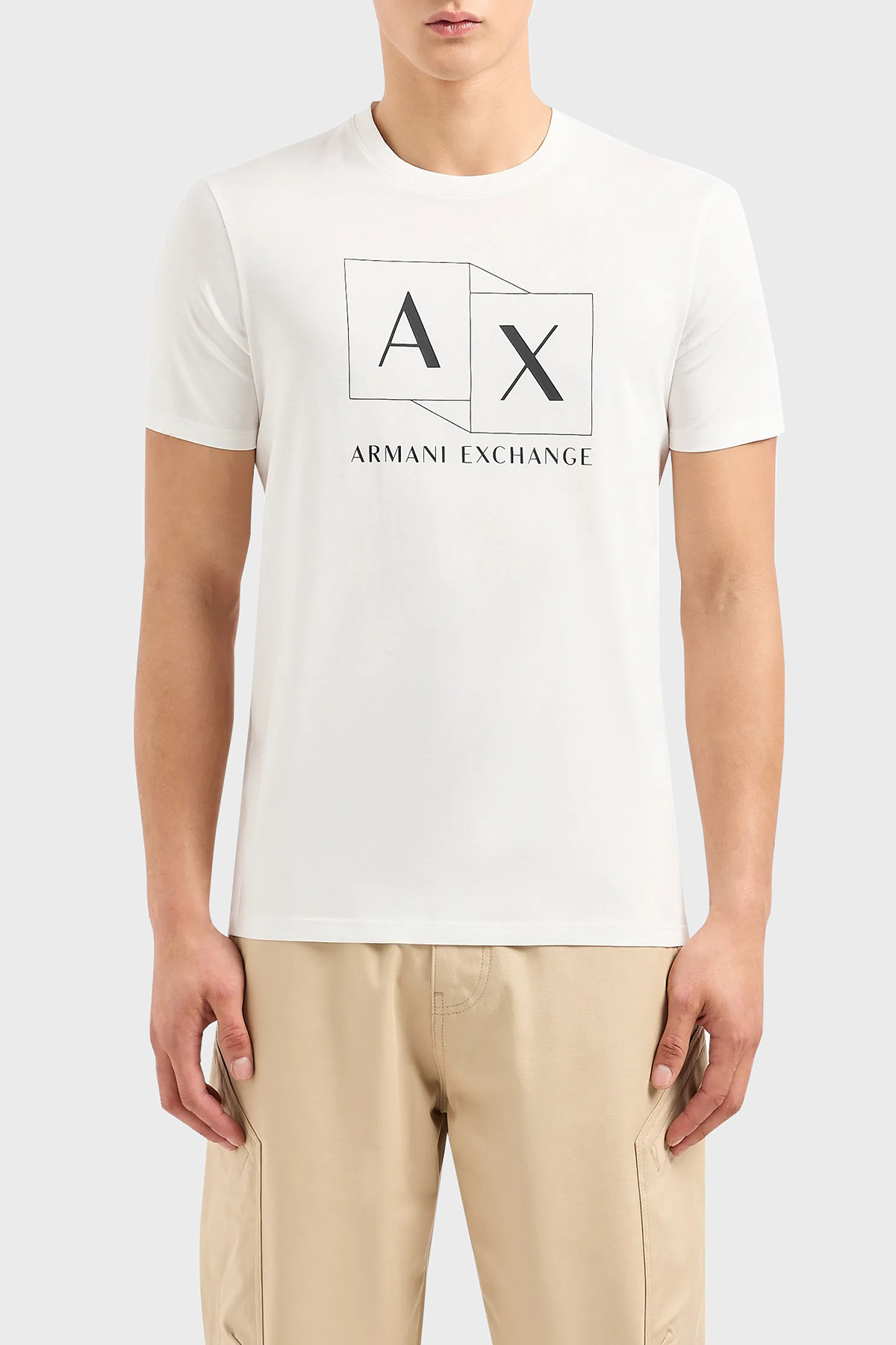 Armani Exchange Pamuklu Regular Fit Bisiklet Yaka Erkek T Shirt 3DZTAD ZJ9AZ 1116 BEYAZ