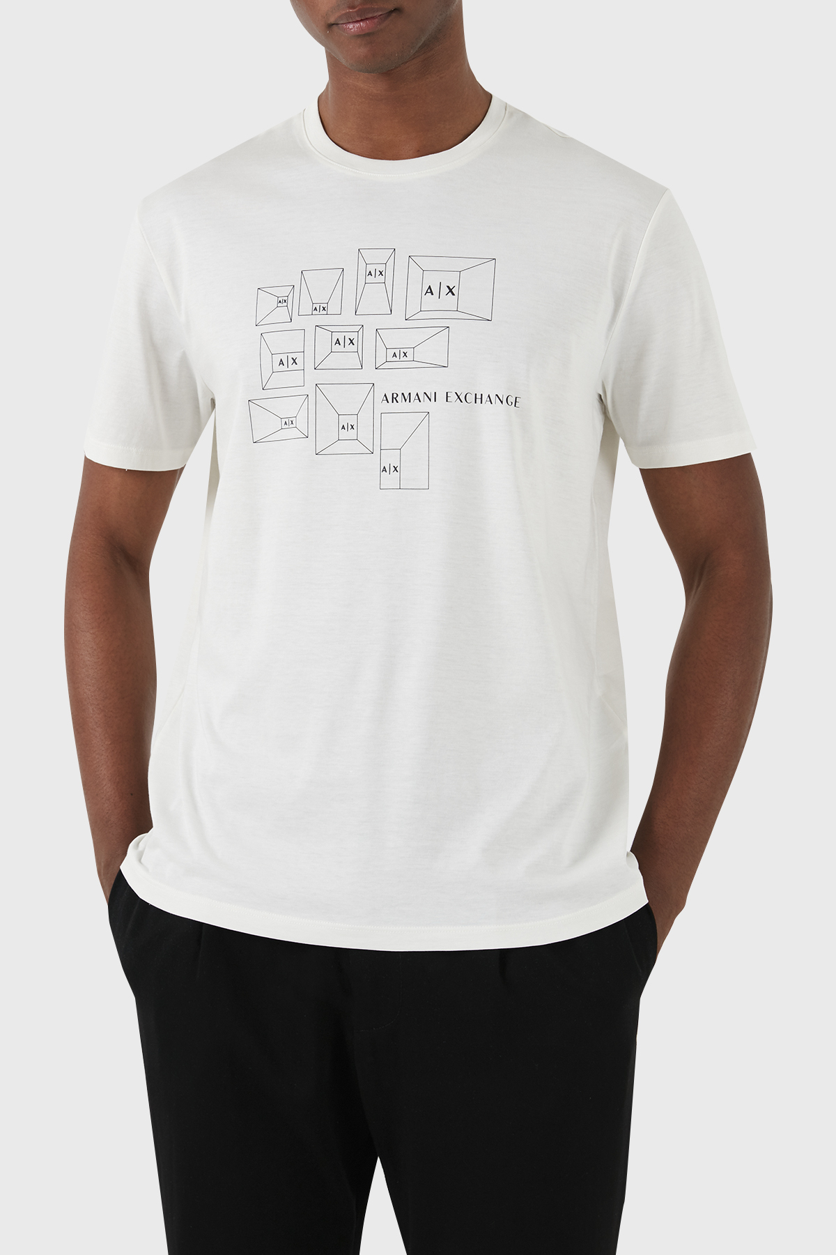 Armani Exchange Pamuklu Regular Fit Bisiklet Yaka Erkek T Shirt 3DZTAF ZJA5Z 1116 BEYAZ