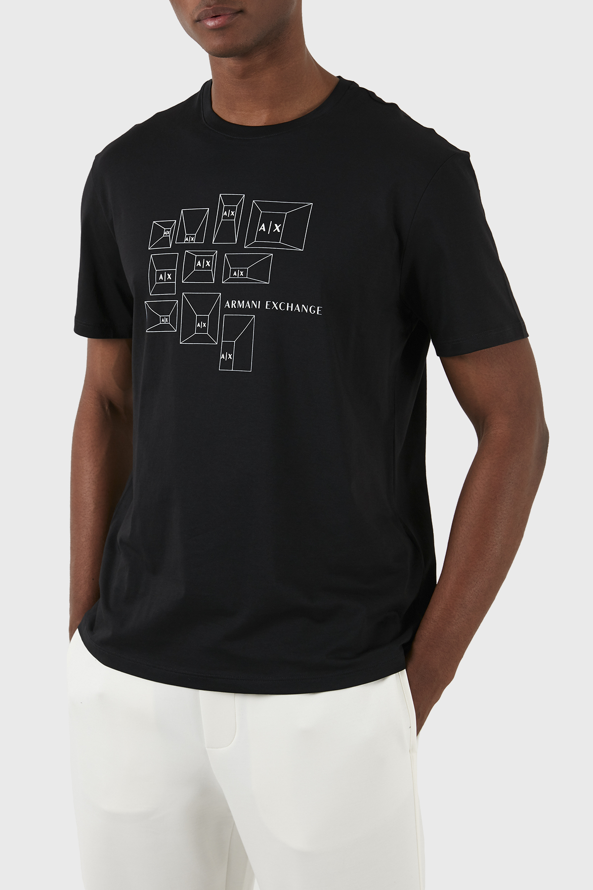 Armani Exchange Pamuklu Regular Fit Bisiklet Yaka Erkek T Shirt 3DZTAF ZJA5Z 1200 SİYAH