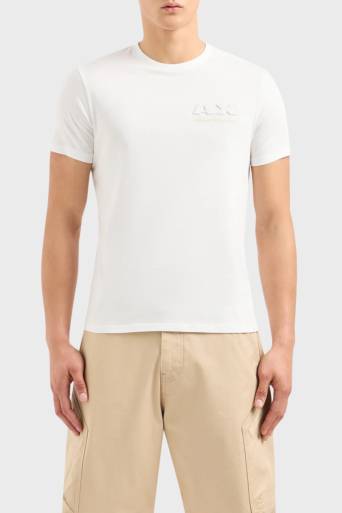 Armani Exchange Pamuklu Regular Fit Bisiklet Yaka Erkek T Shirt 3DZTAG ZJ9TZ 1116 BEYAZ