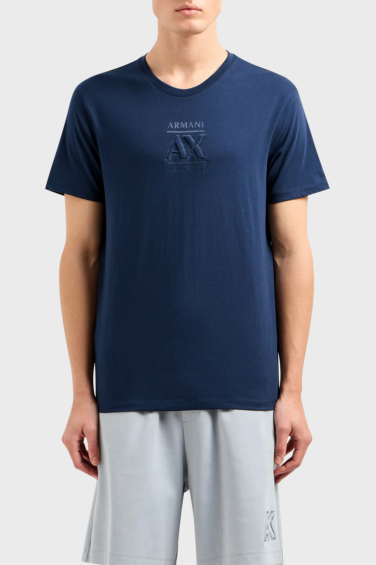 Armani Exchange Pamuklu Regular Fit Bisiklet Yaka Erkek T Shirt 3DZTBF ZJ3VZ 15BA LACİVERT