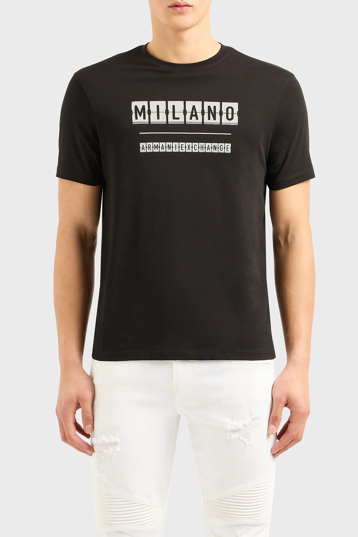 Armani Exchange Pamuklu Regular Fit Bisiklet Yaka Erkek T Shirt 3DZTHE ZJH4Z 72AB SİYAH