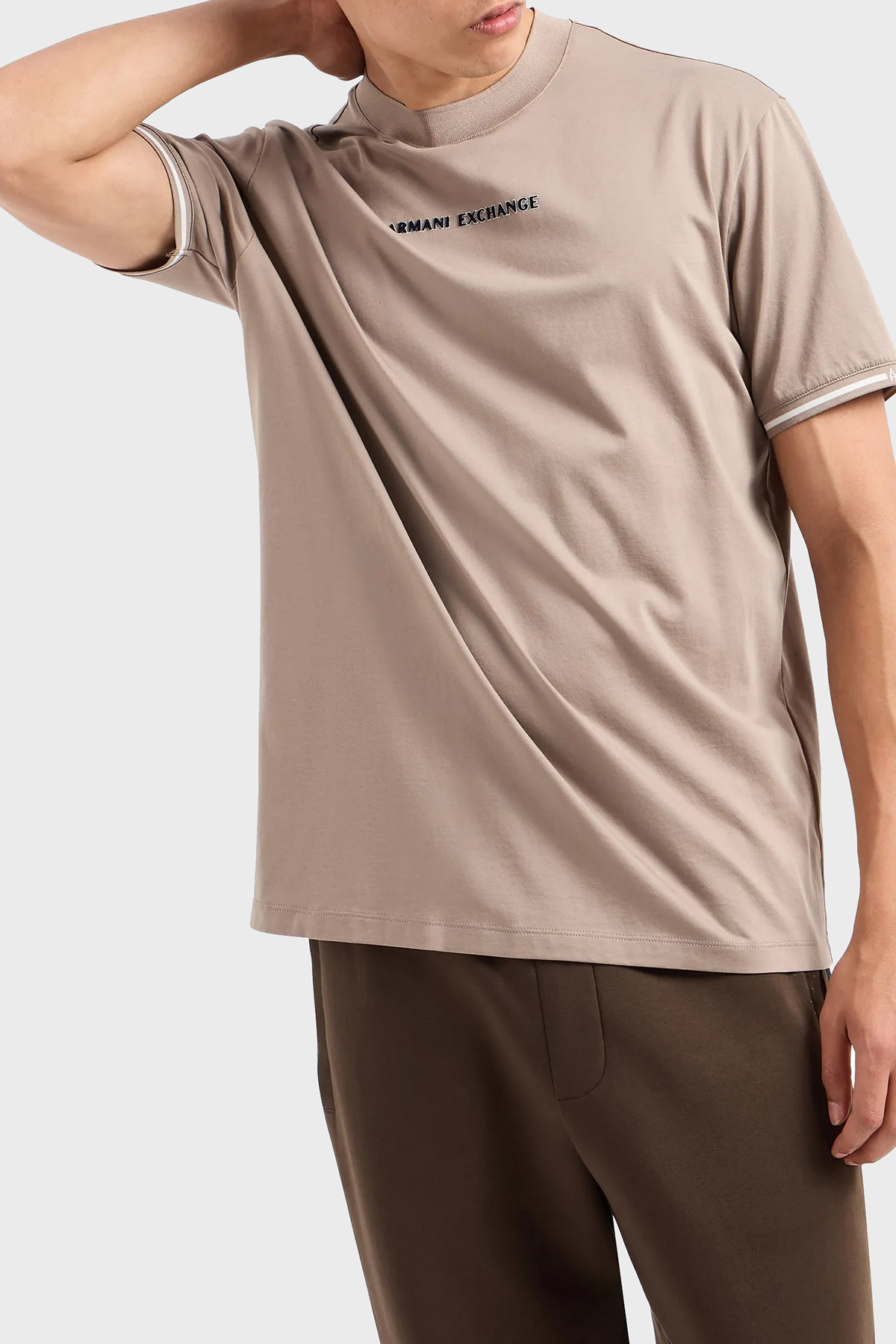 Armani Exchange Pamuklu Regular Fit Bisiklet Yaka Erkek T Shirt 6DZTJB ZJ9AZ 17AC GRİ