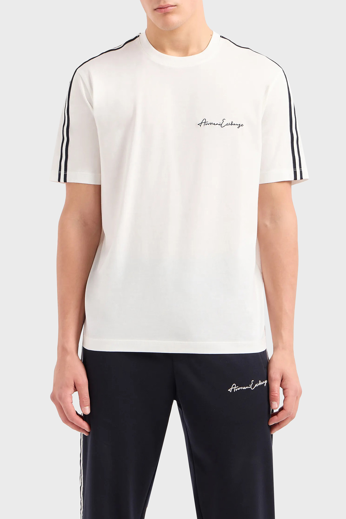 Armani Exchange Pamuklu Regular Fit Bisiklet Yaka Erkek T Shirt 8NZTSG ZJ9AZ 1116 BEYAZ