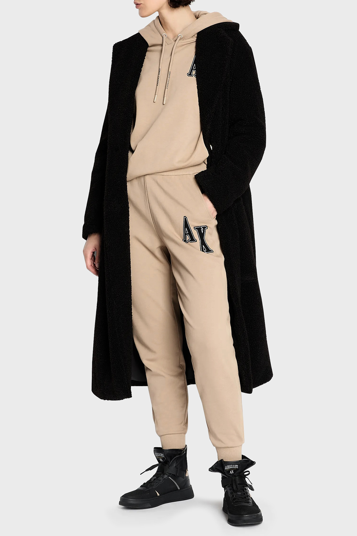 Armani Exchange Pamuklu Regular Fit Cepli Jogger Spor Kadın Pantolon 6RYP78 YJEBZ 0748 BEJ