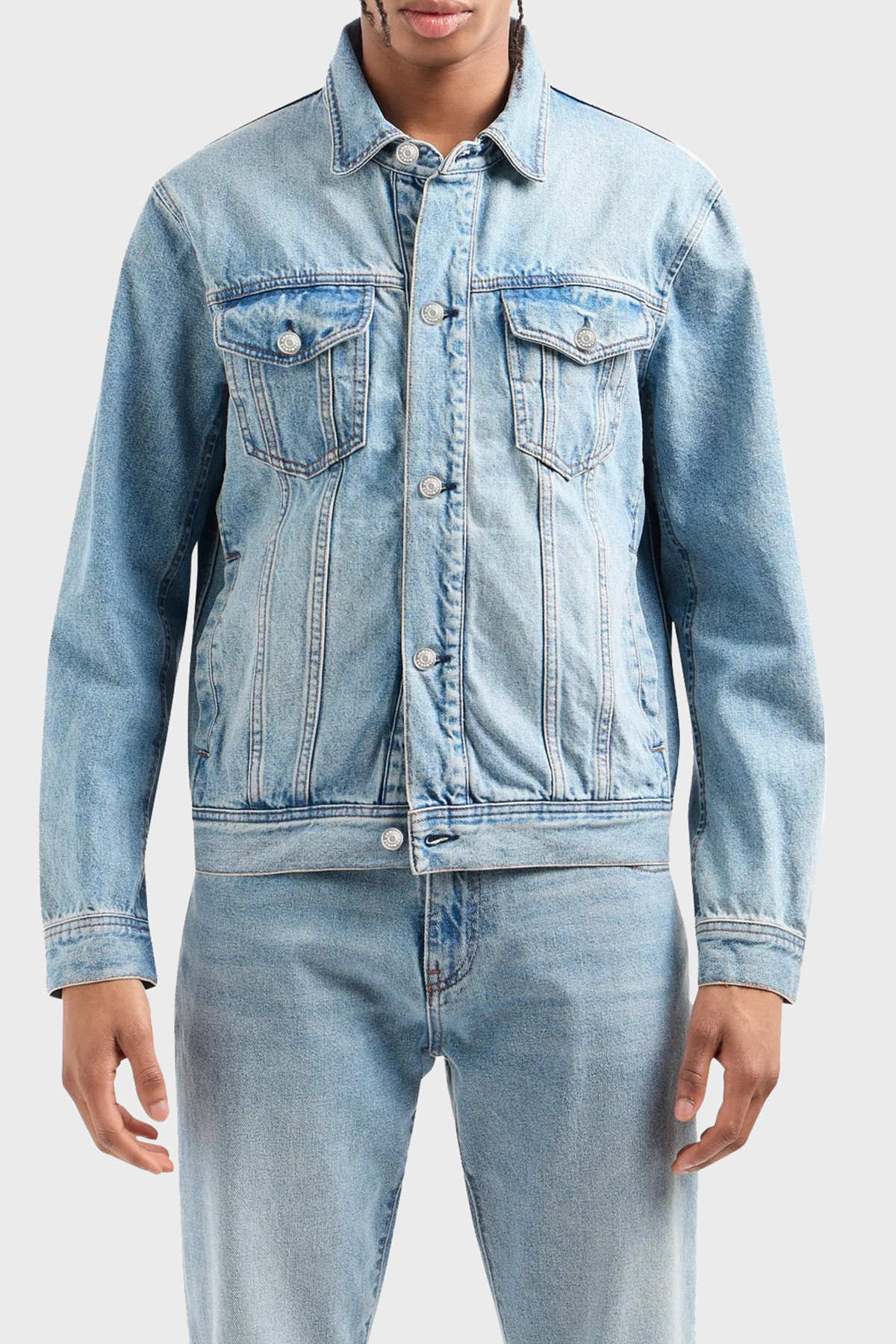 Armani Exchange Pamuklu Regular Fit Erkek Kot Ceket 8NZBP4 Z2P1Z 1500 MAVİ