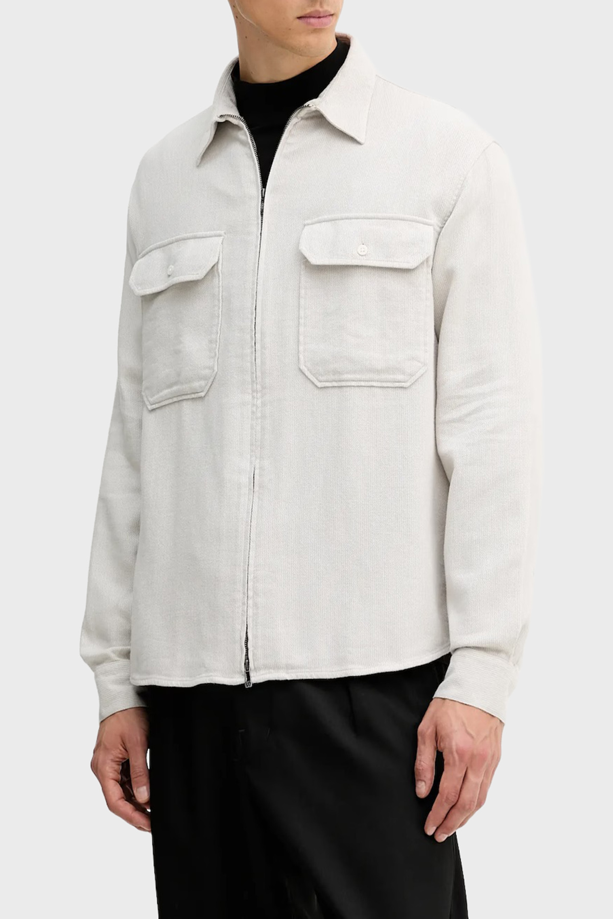 Armani Exchange Pamuklu Regular Fit Fermuarlı Cepli Erkek Gömlek XM001140 AF16611 F1020 EKRU