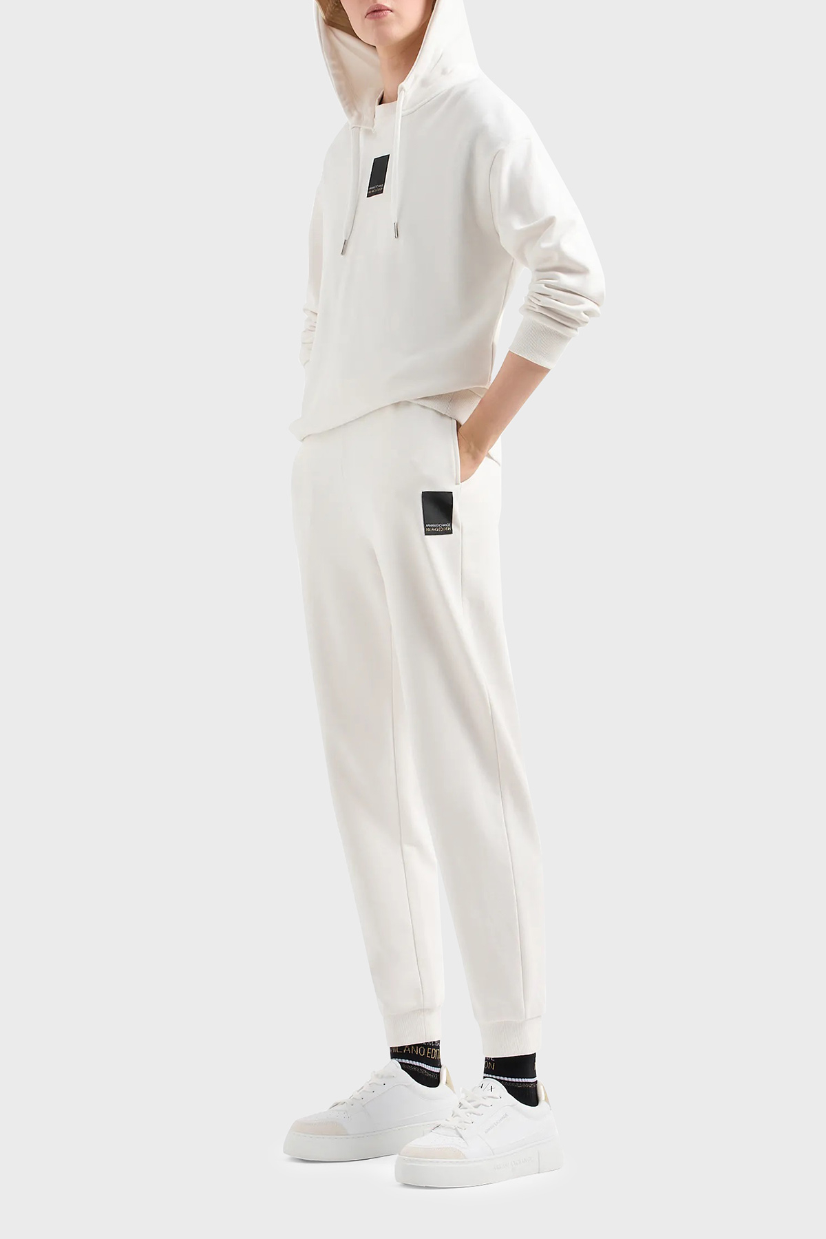 Armani Exchange Pamuklu Regular Fit Jogger Spor Kadın Pantolon 3DYP91 YJFDZ 1125 BEYAZ