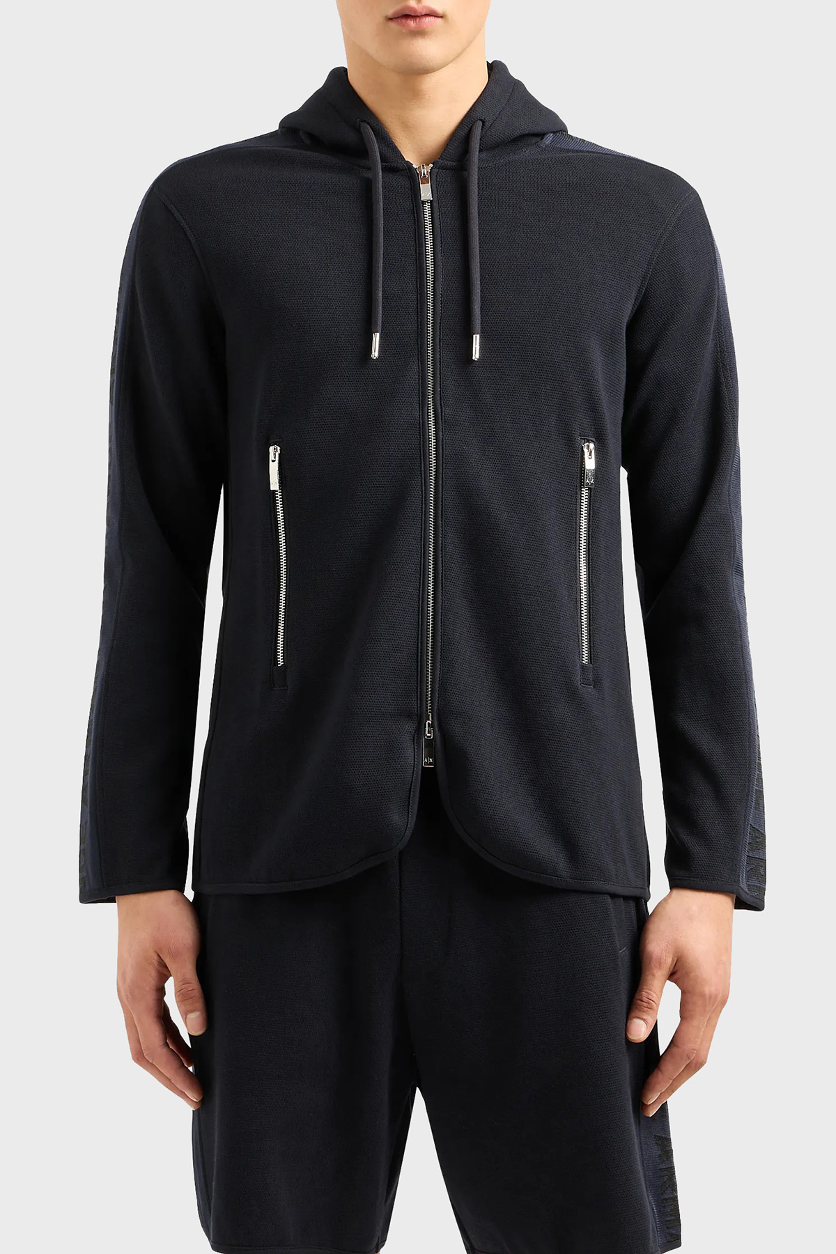 Armani Exchange Pamuklu Regular Fit Kapüşonlu Erkek Ceket 3DZGLA ZJLGZ 1583 LACİVERT