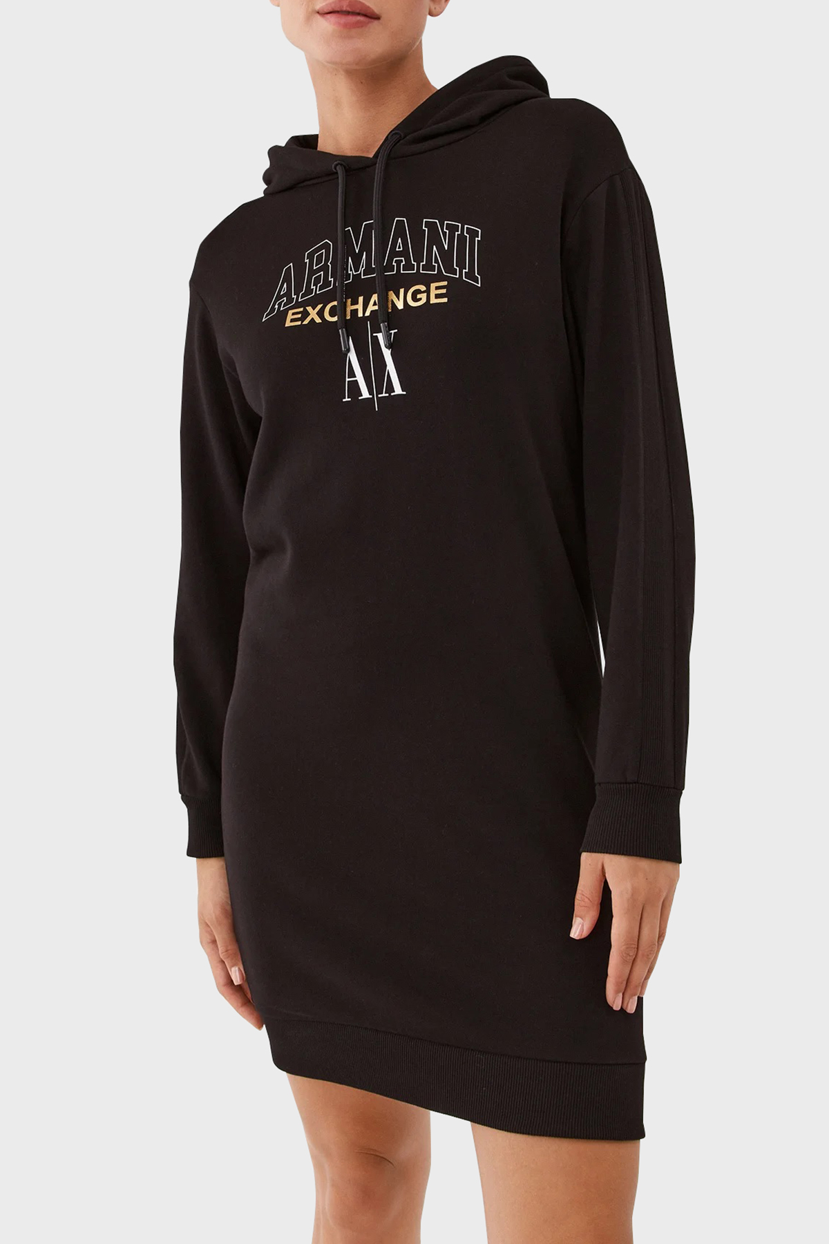Armani Exchange Pamuklu Regular Fit Kapüşonlu Kışlık Spor Kadın Elbise 6RYA78 YJEBZ 1200 SİYAH