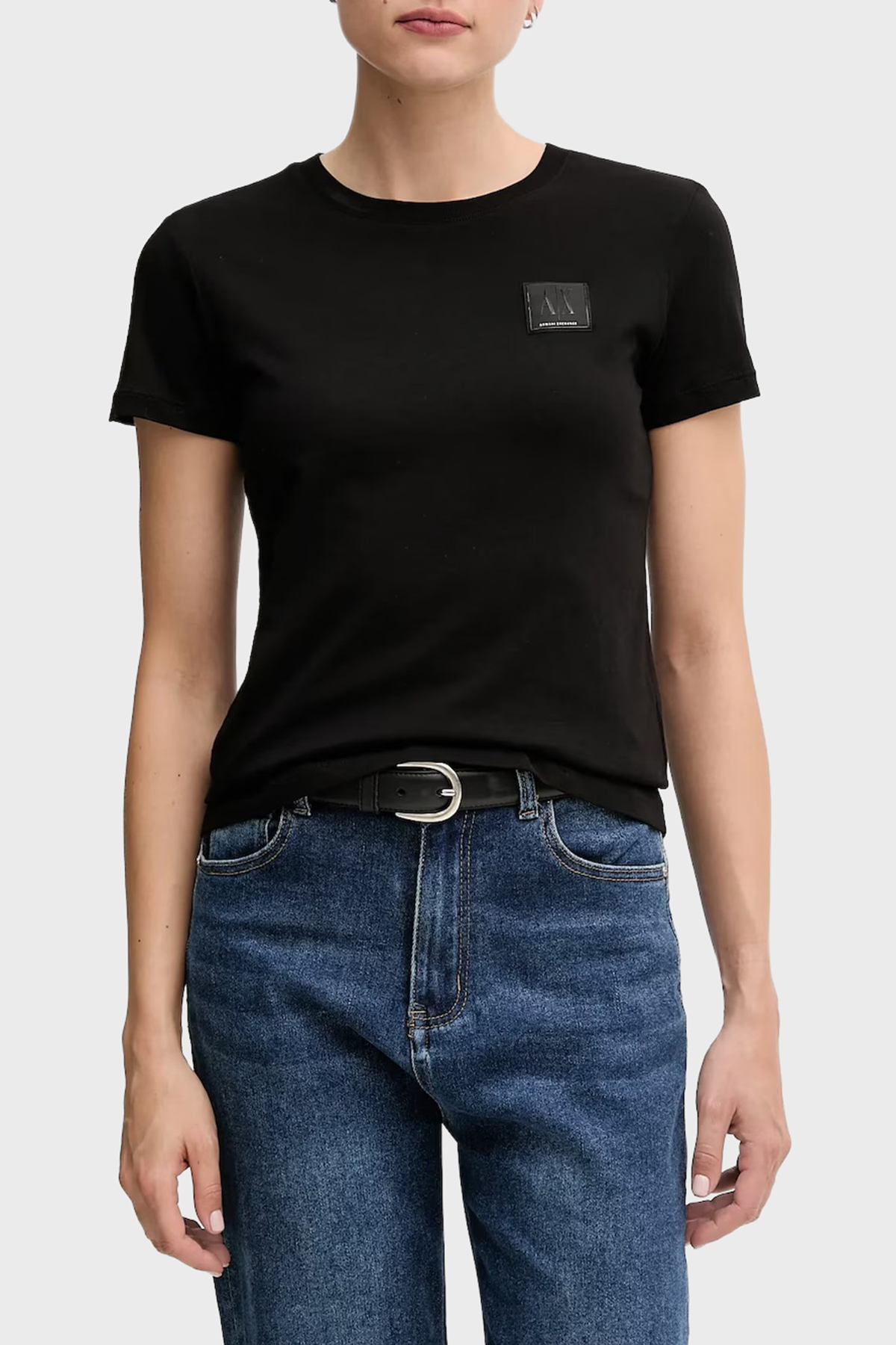 Armani Exchange Pamuklu Regular Fit Logolu Bisiklet Yaka Kadın T Shirt XW000831 AF10356 UC001 SİYAH