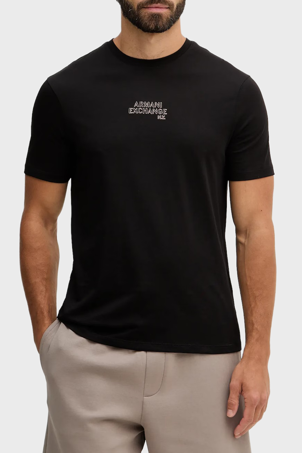 Armani Exchange Pamuklu Regular Fit Logolu Bisiklet Yaka Erkek T Shirt XM001784 AF10356 UC001 SİYAH