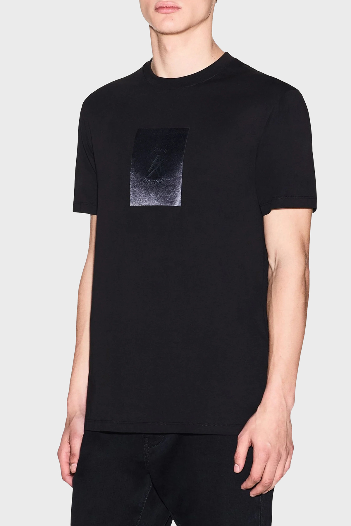 Armani Exchange Pamuklu Regular Fit Logolu Bisiklet Yaka Erkek T Shirt XM002213 AF10356 UC001 SİYAH