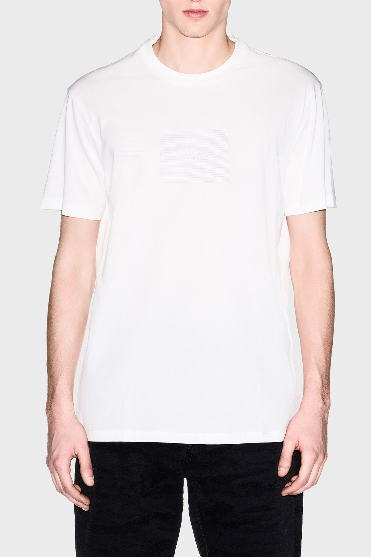 Armani Exchange Pamuklu Regular Fit Logolu Bisiklet Yaka Erkek T Shirt XM002456 AF10356 U0009 BEYAZ