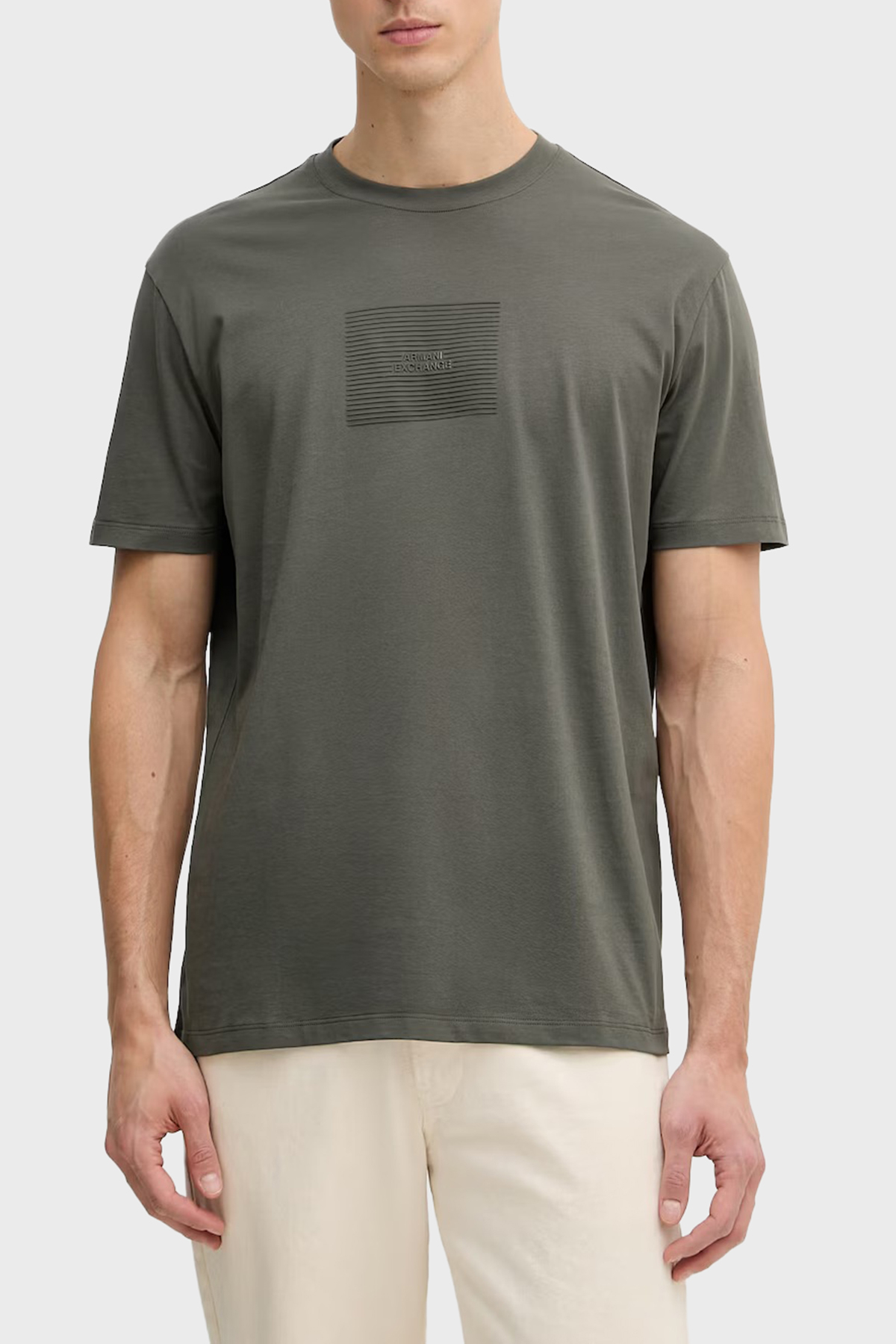 Armani Exchange Pamuklu Regular Fit Logolu Bisiklet Yaka Erkek T Shirt XM002456 AF10356 U8144 HAKİ