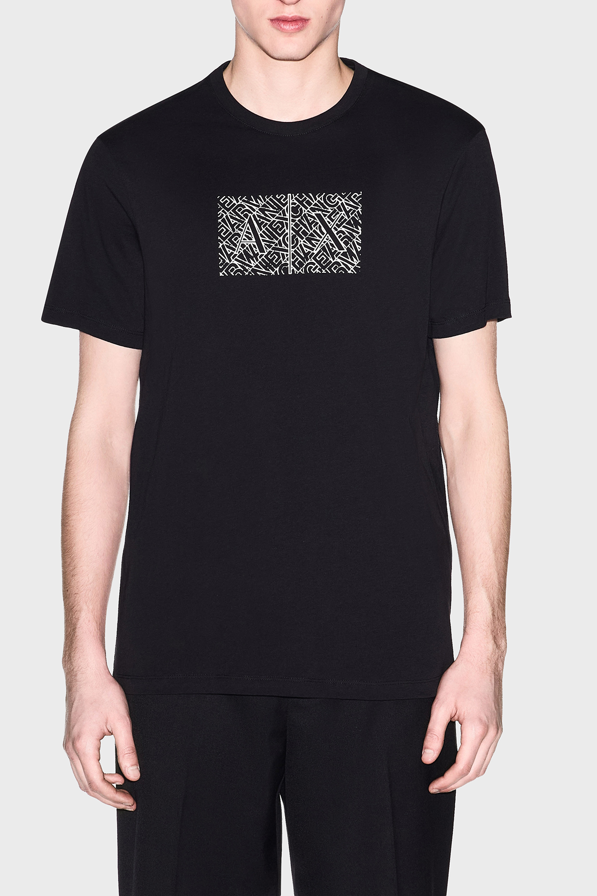 Armani Exchange Pamuklu Regular Fit Logolu Bisiklet Yaka Erkek T Shirt XM002784 AF10356 UC001 SİYAH