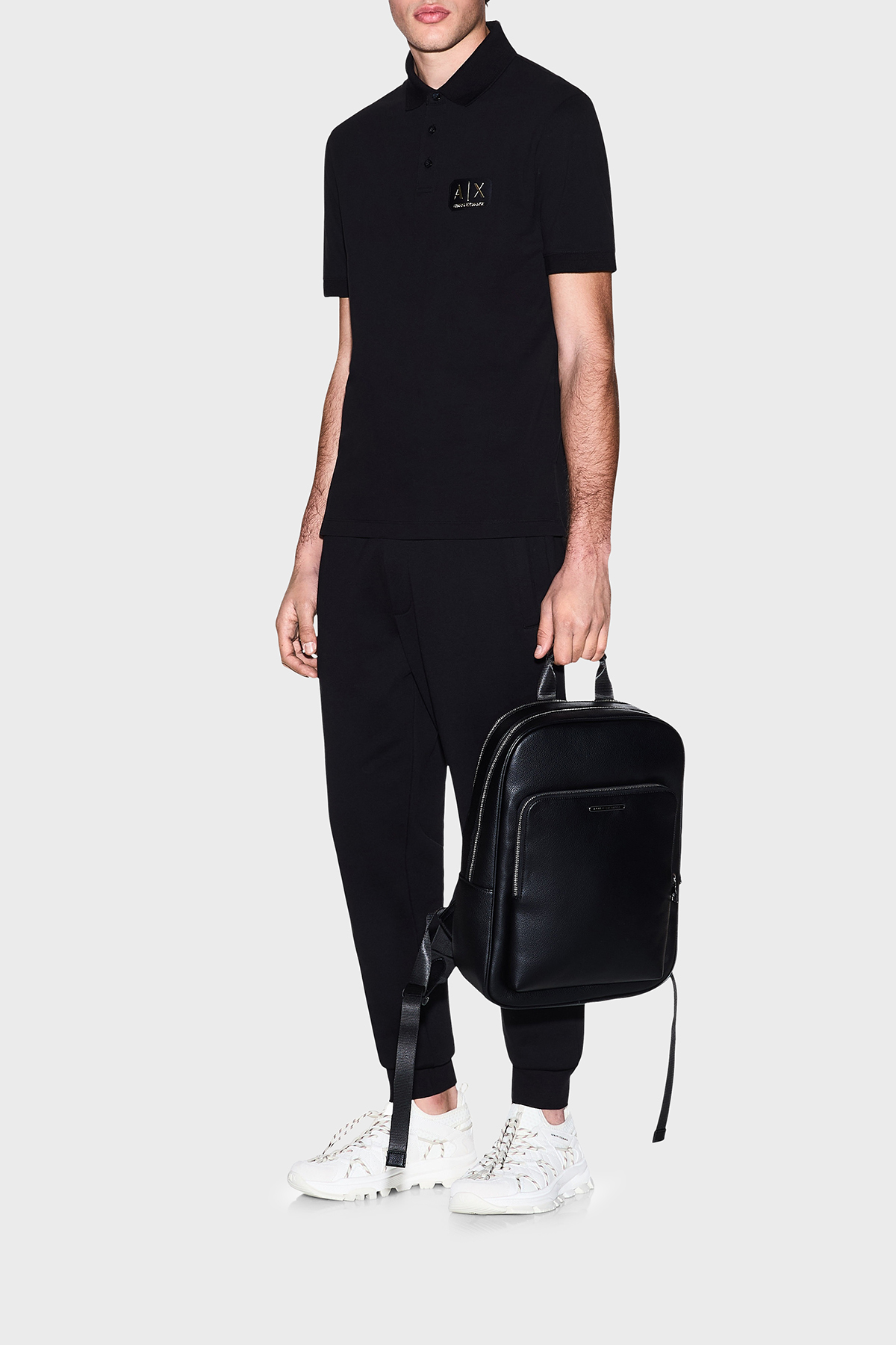 Armani Exchange Pamuklu Regular Fit Logolu Düğmeli Erkek Polo XM002231 AF10366 UC001 SİYAH