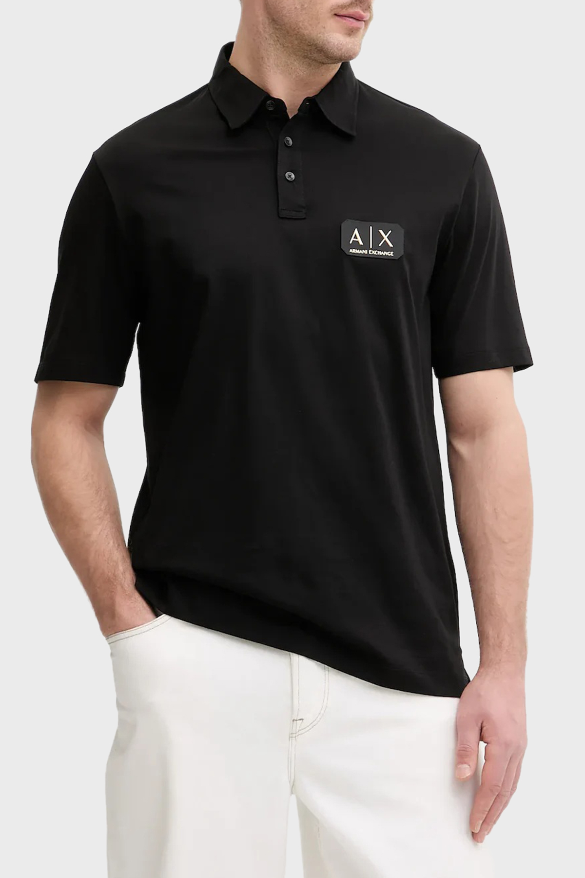Armani Exchange Pamuklu Regular Fit Logolu Düğmeli Erkek Polo XM002232 AF10364 UC001 SİYAH