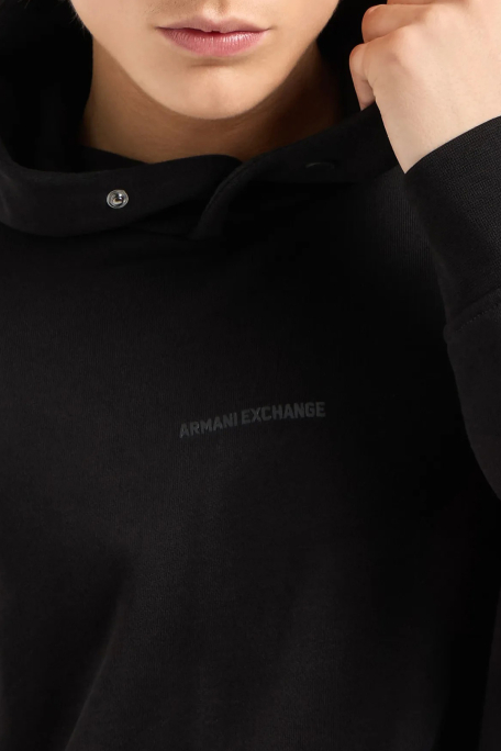 Armani Exchange Pamuklu Regular Fit Logolu Kapüşonlu Erkek Sweat