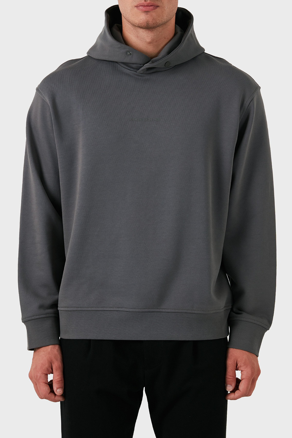 Armani Exchange Pamuklu Regular Fit Logolu Kapüşonlu Yaka Erkek Sweat 6DZMLJ ZJ4XZ 19AA GRİ