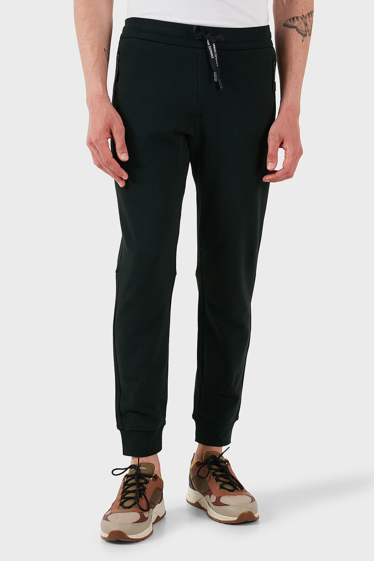 Armani Exchange Pamuklu Regular Fit Ribanalı Paça Jogger Spor Erkek Pantolon 8NZP73 ZJKRZ UB001 SİYAH