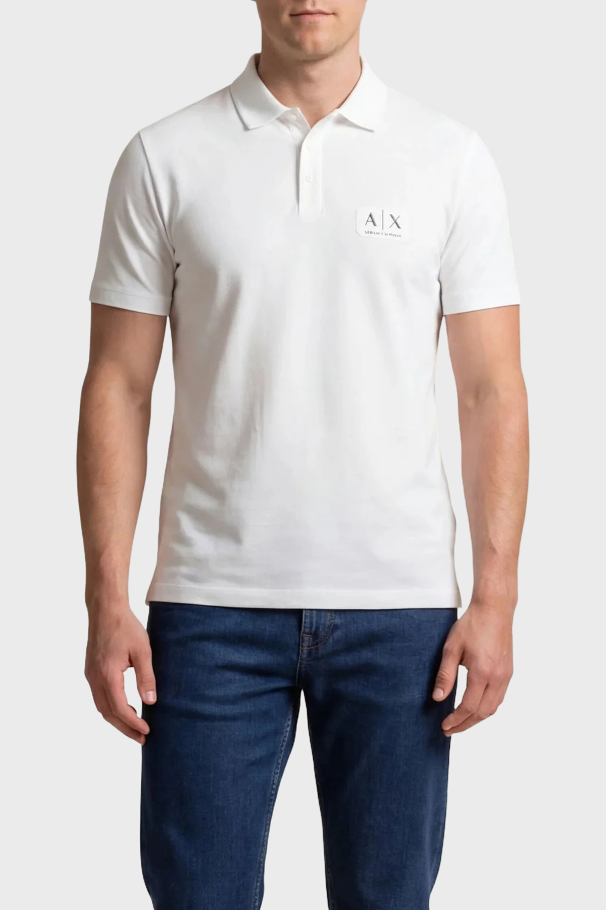 Armani Exchange Pamuklu Regular Logolu Düğmeli Erkek Polo XM002232 AF10364 U0009 BEYAZ