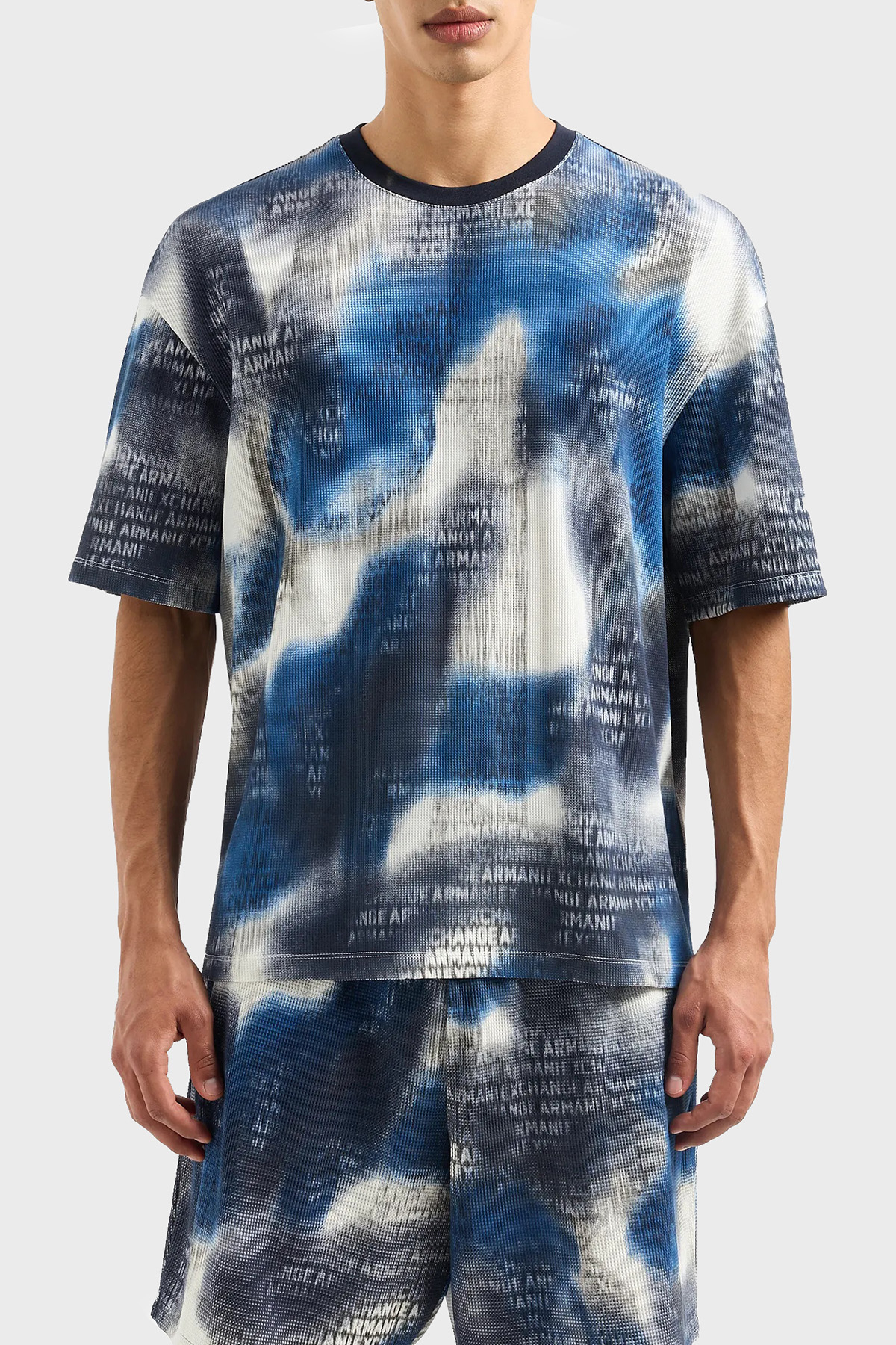 Armani Exchange Pamuklu Relaxed Fit Bisiklet Yaka Erkek T Shirt 3DZTLA ZJZKZ 55JK MAVİ