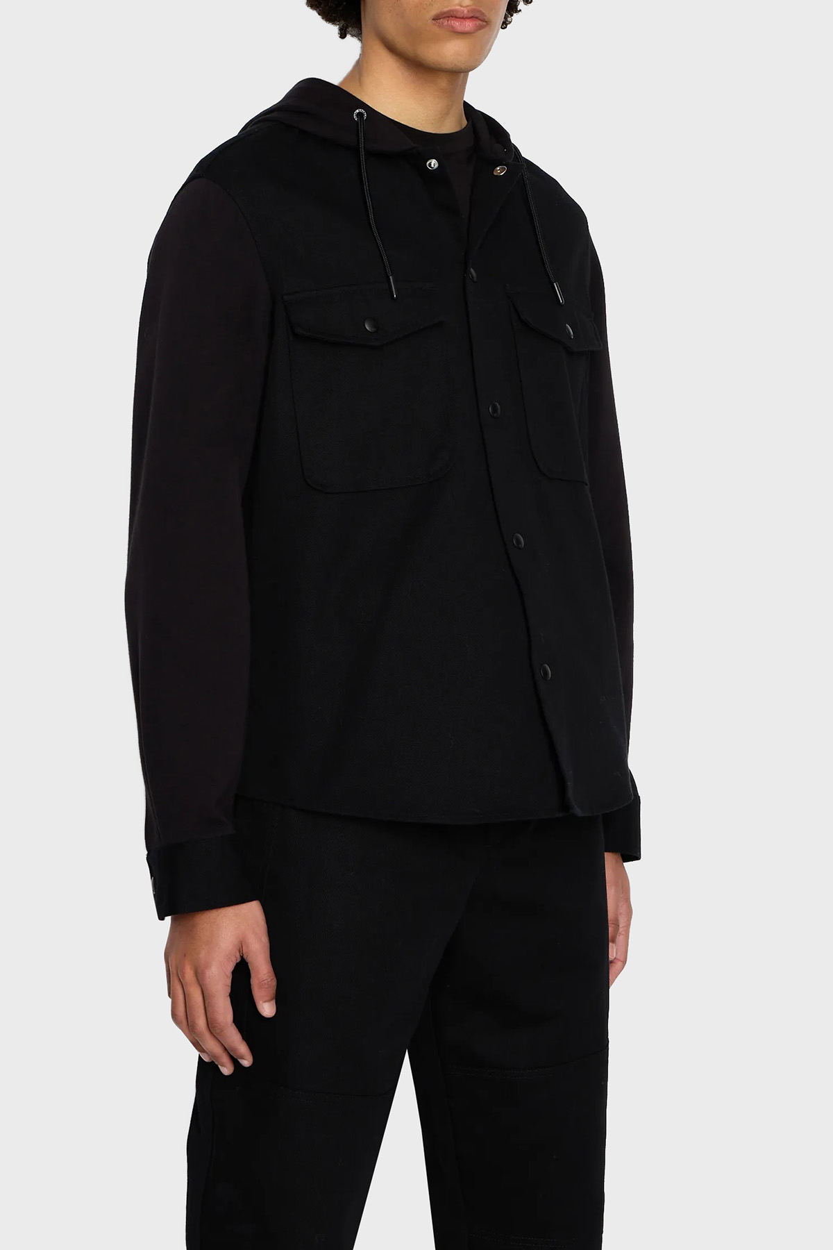 Armani Exchange Pamuklu Relaxed Fit Çift Cepli Kapüşonlu Erkek Gömlek 6RZCL1 Z196Z 1200 SİYAH