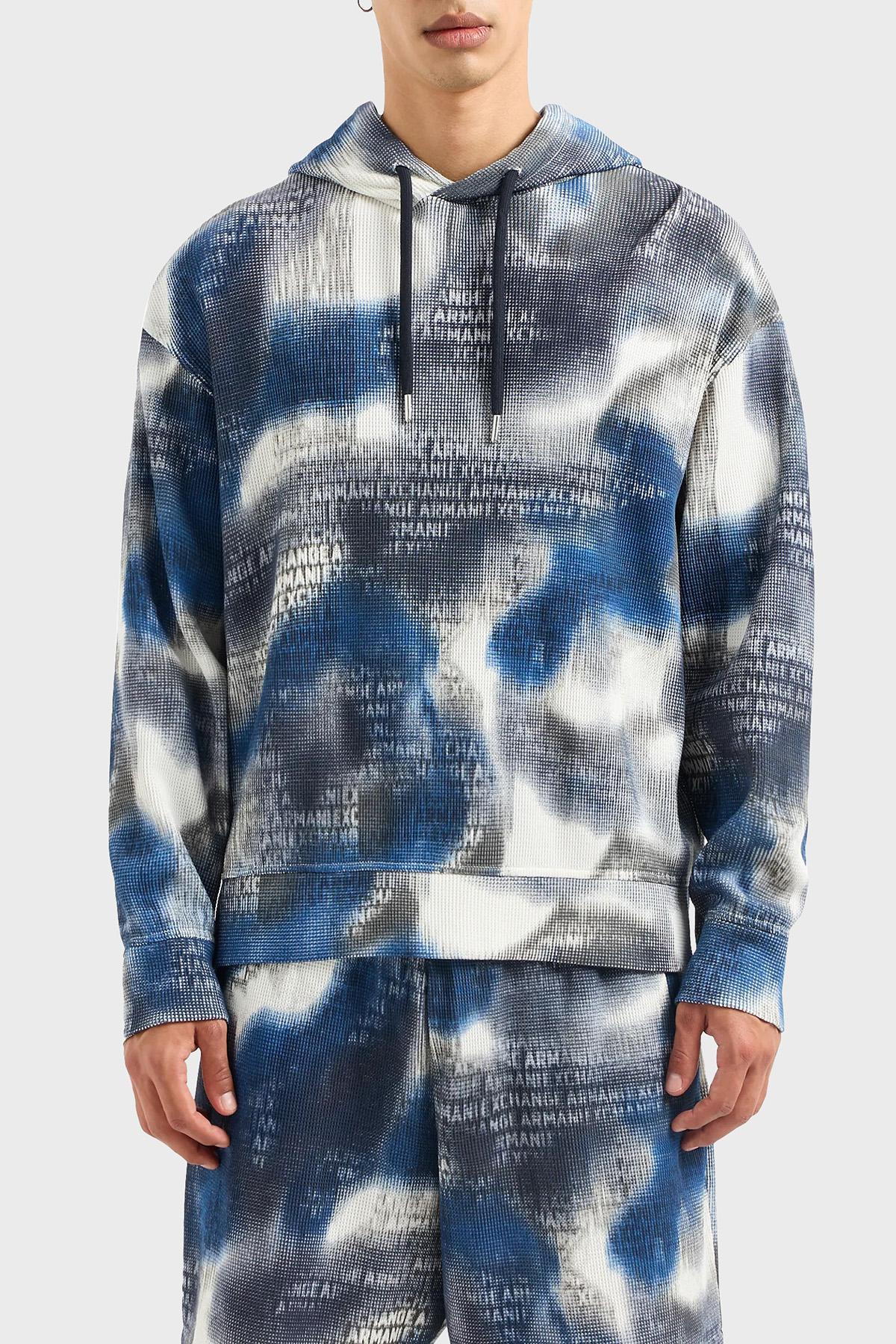 Armani Exchange Pamuklu Relaxed Fit Kapüşonlu Erkek Sweat 3DZMLC ZJ86Z 55JK LACİVERT