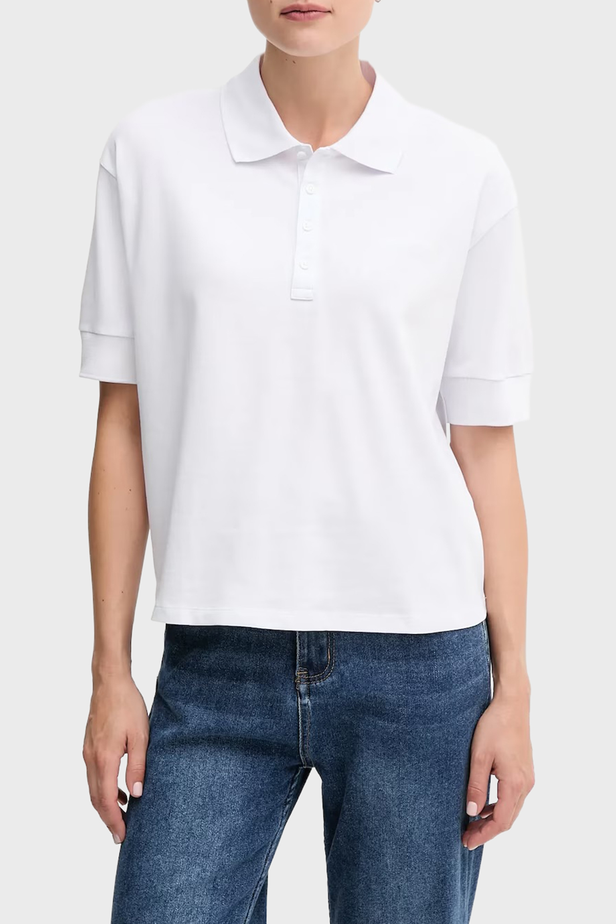 Armani Exchange Pamuklu Relaxed Fit Kısa Kollu Kadın Polo XW000887 AF10819 U0002 BEYAZ