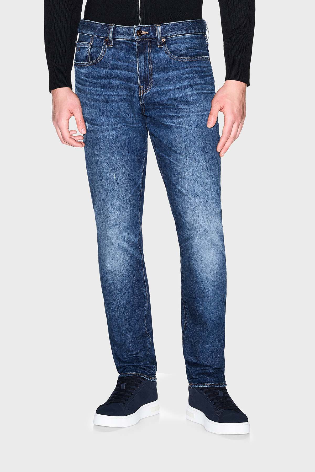 Armani Exchange Pamuklu Skinny Fit Normal Bel Jeans Erkek Kot Pantolon XM000070 AF25870 MB010 LACİVERT
