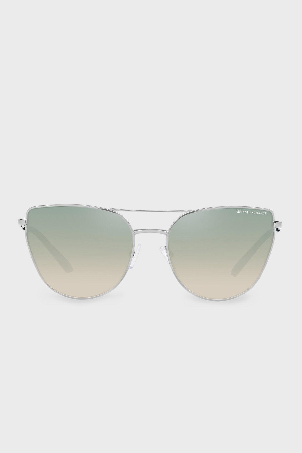 Armani Exchange Polikarbon Kedi Güneş Kadın Gözlük 0AX2045S 6043W0 56 Parlak Gümüş-Yeşil Aynalı Gümü
