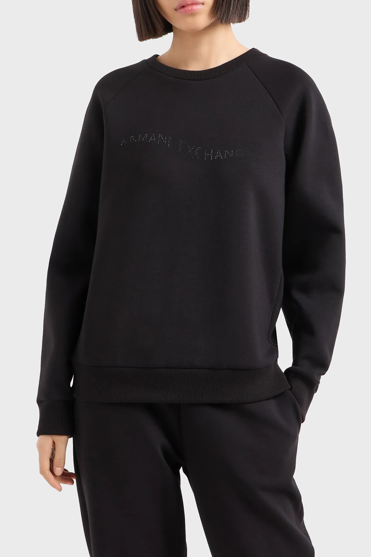 Armani Exchange Regular Fit Bisiklet Yaka Kadın Sweat 6DYM55 YJFPZ 1200 SİYAH