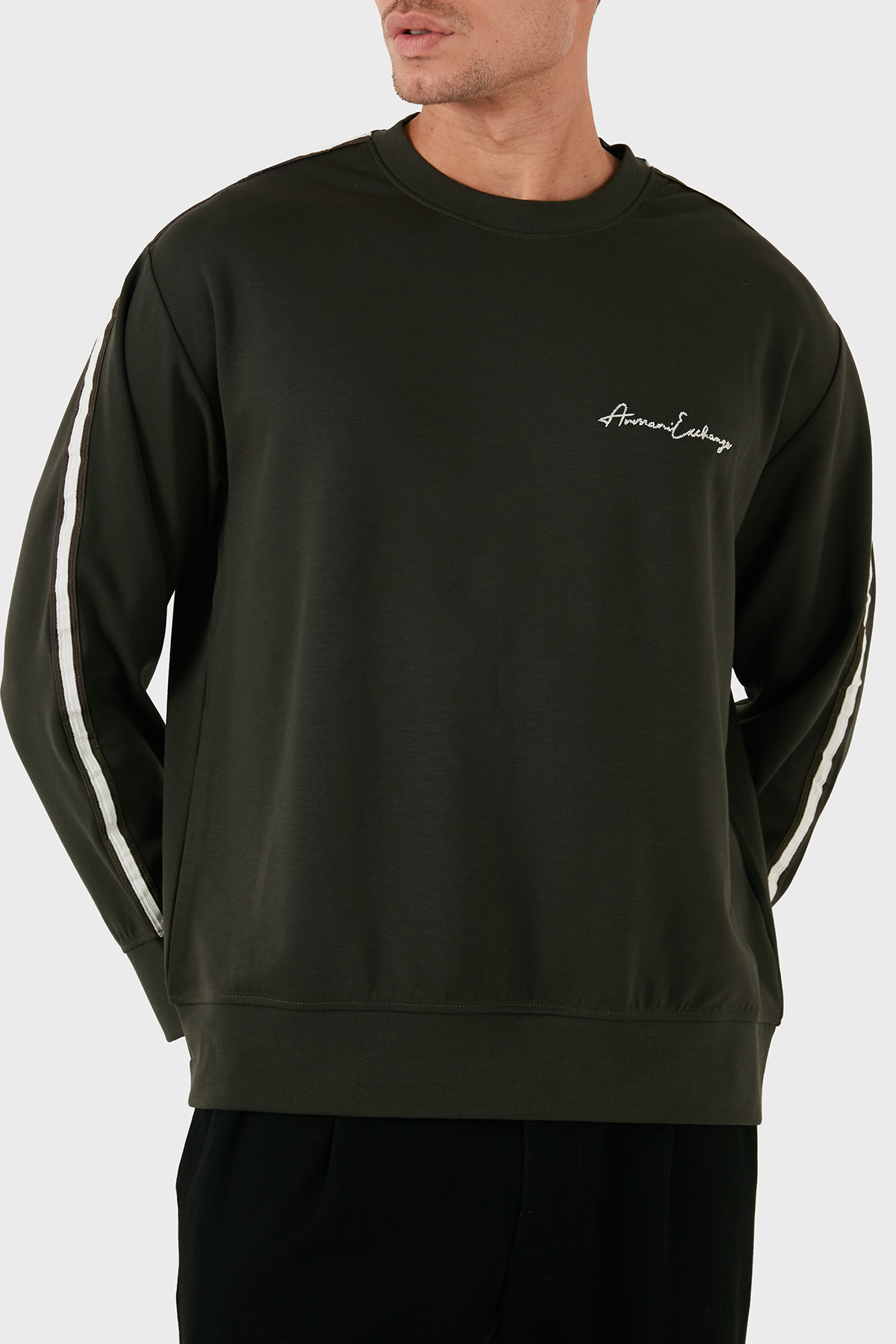 Armani Exchange Regular Fit Bisiklet Yaka Erkek Sweat 8NZMSG Z9N1Z 1832 HAKİ